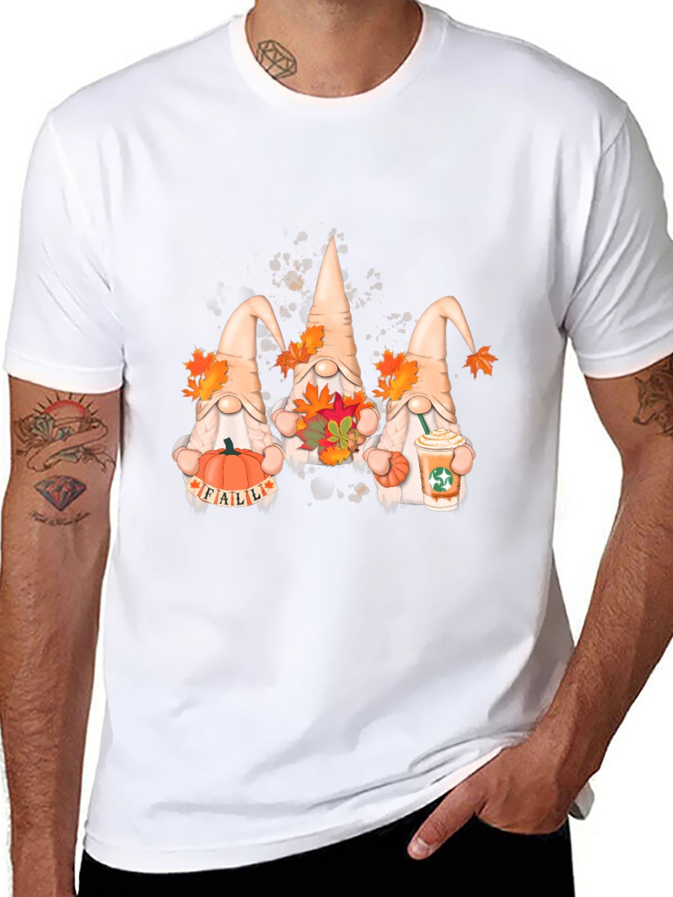 Fall Gnomes Graphic Tee - Autumn Harvest Shirt