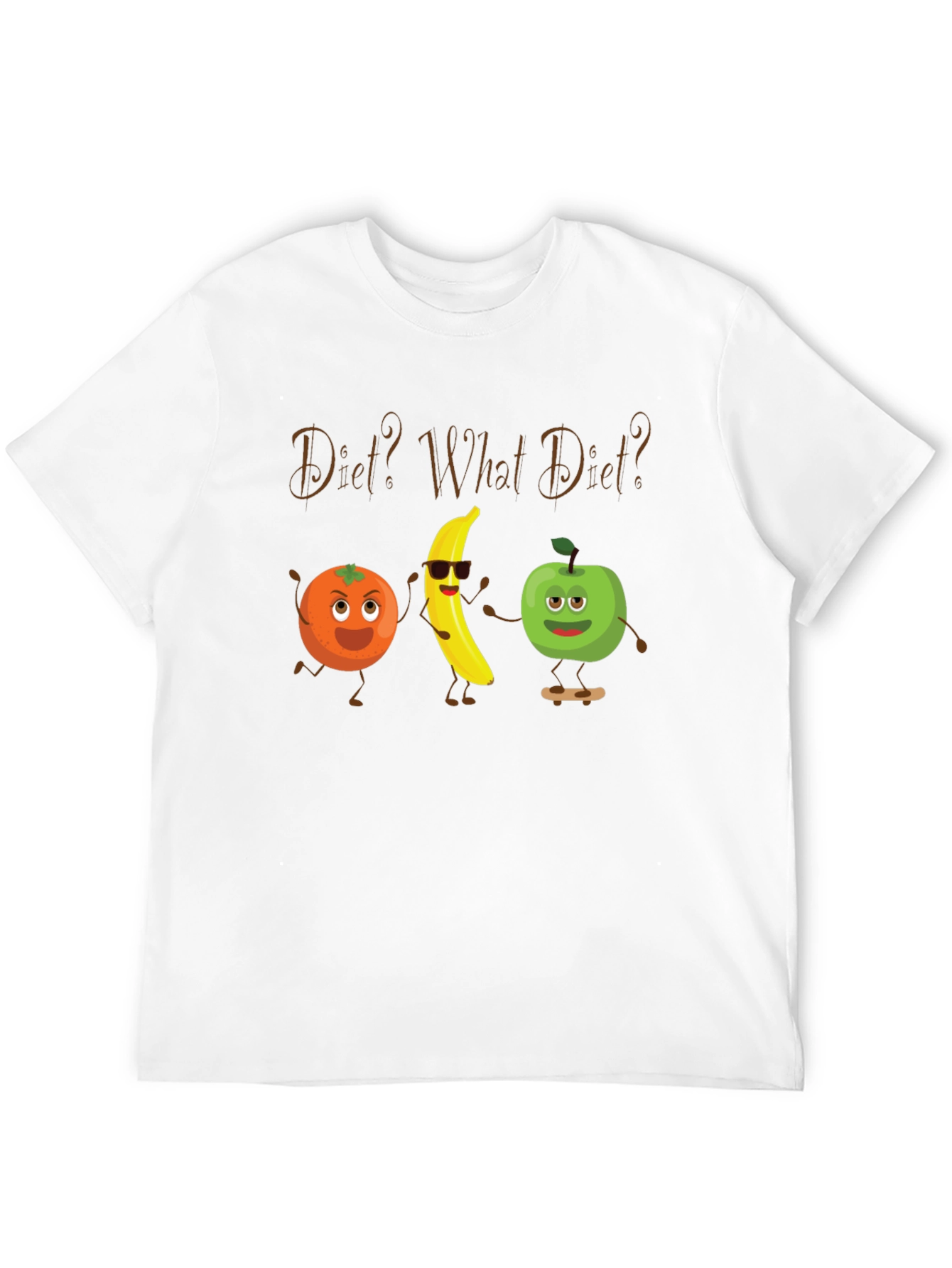 Diet? What Diet? Funny Fruit Cartoon T-Shirt