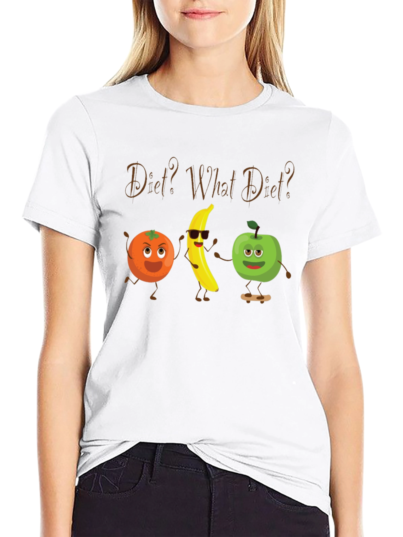 Diet? What Diet? Funny Fruit Cartoon T-Shirt