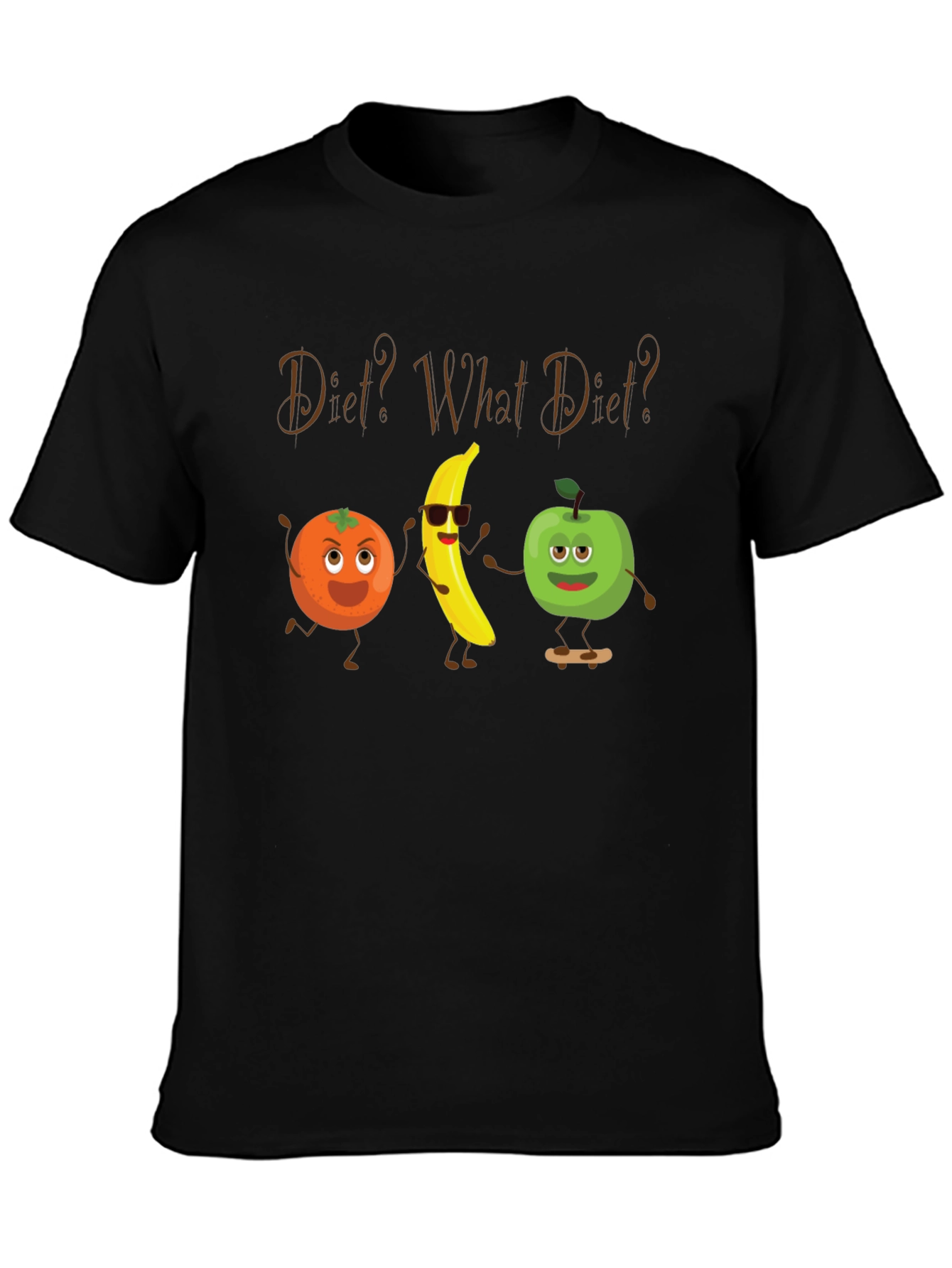 Diet? What Diet? Funny Fruit Cartoon T-Shirt