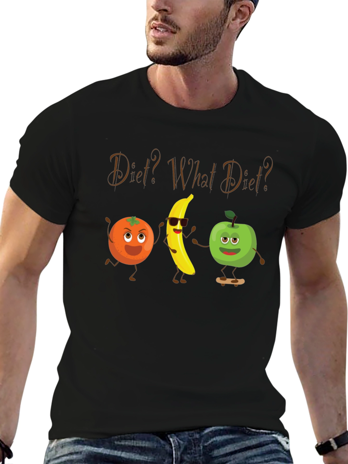 Diet? What Diet? Funny Fruit Cartoon T-Shirt