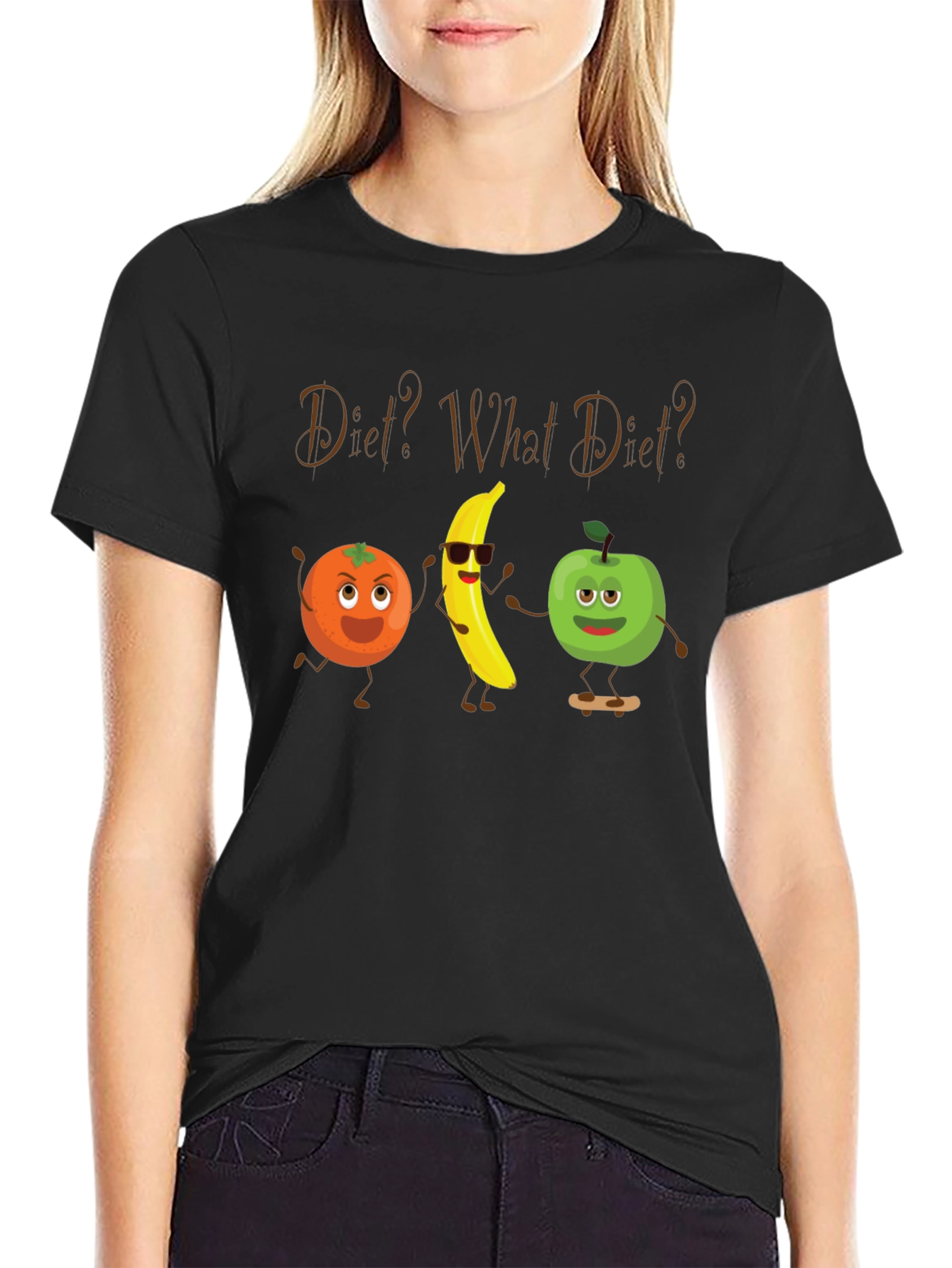 Diet? What Diet? Funny Fruit Cartoon T-Shirt