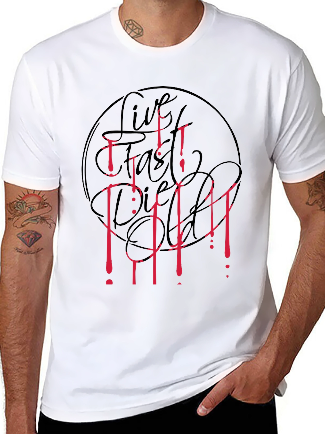Live Fast Die Old T-Shirt - Black Graphic Tee