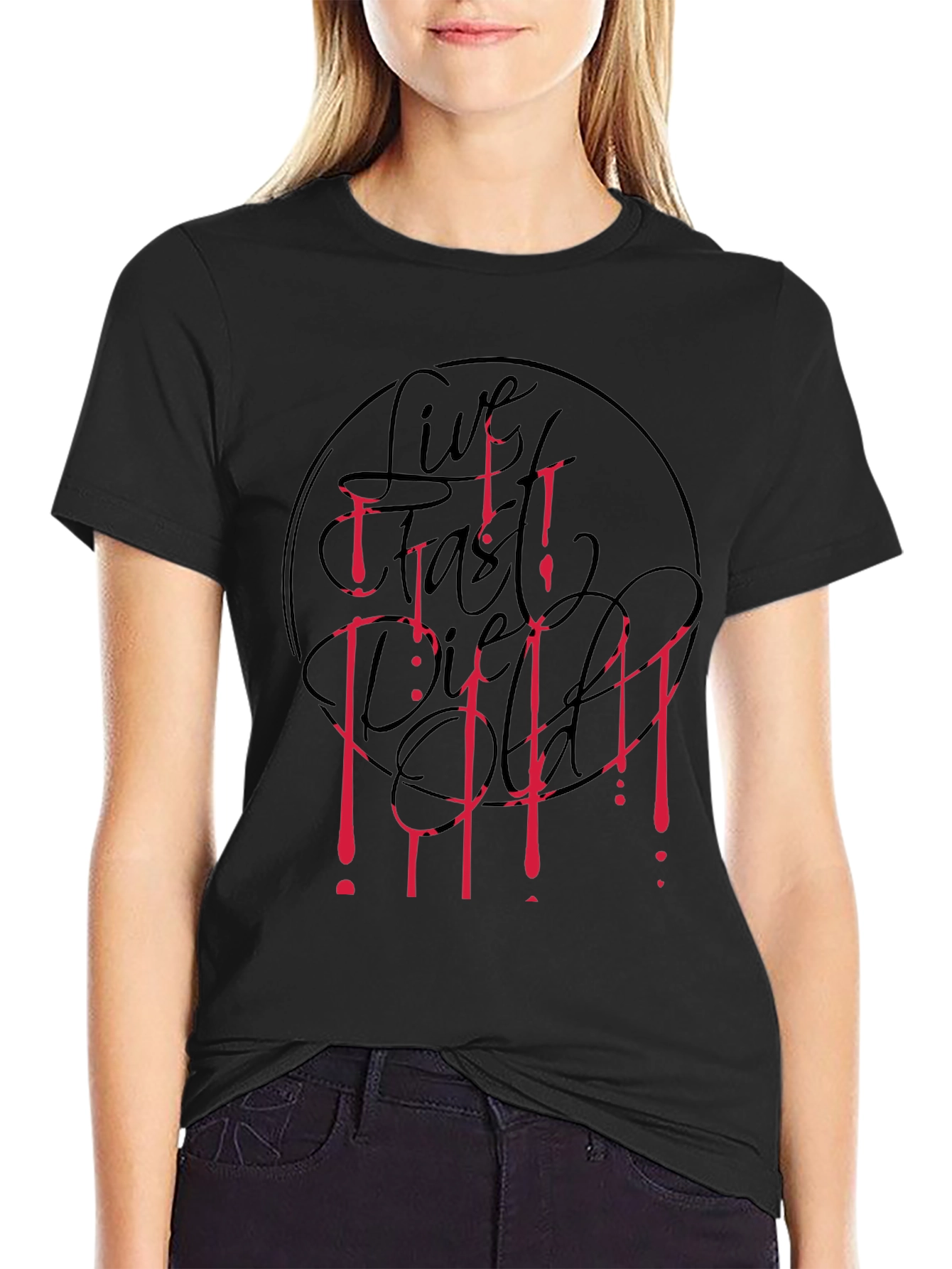 Live Fast Die Old T-Shirt - Black Graphic Tee