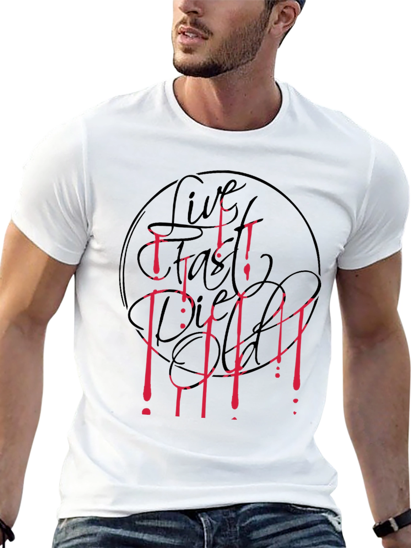 Live Fast Die Old T-Shirt - Black Graphic Tee