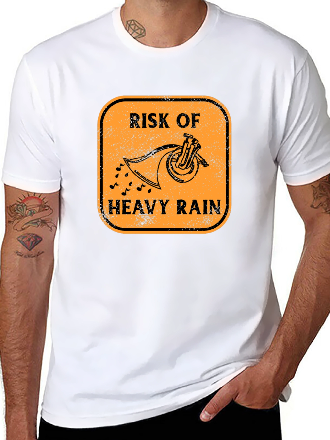 Risk of Heavy Rain Tuba Funny Music T-Shirt