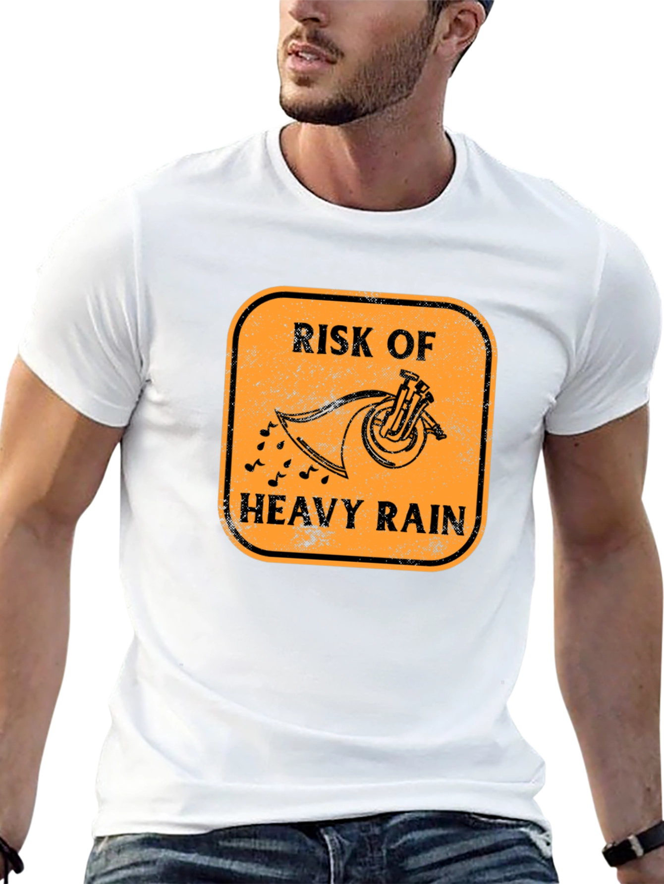 Risk of Heavy Rain Tuba Funny Music T-Shirt