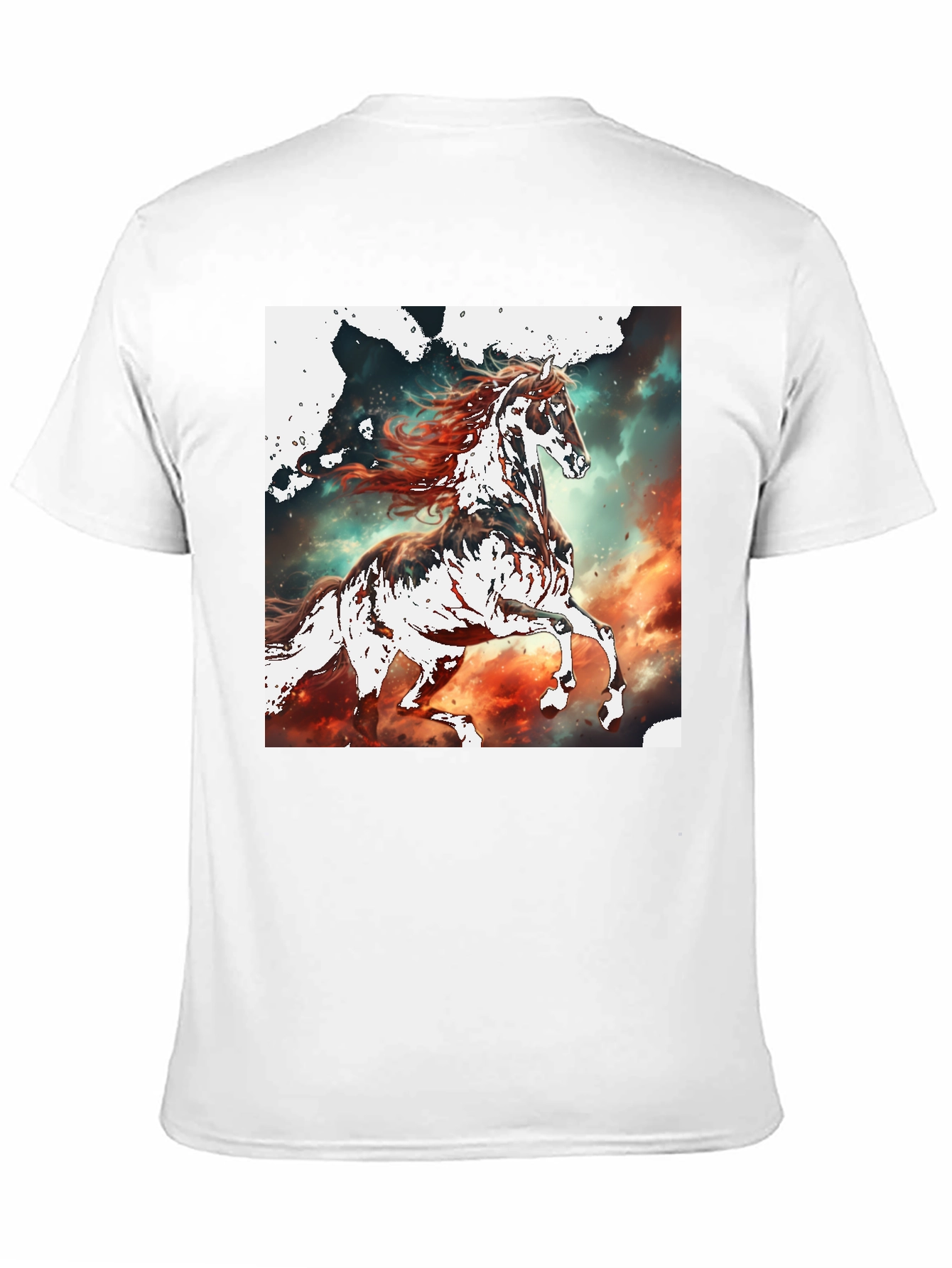 Horse Graphic Tee - Black Cotton Blend T-Shirt
