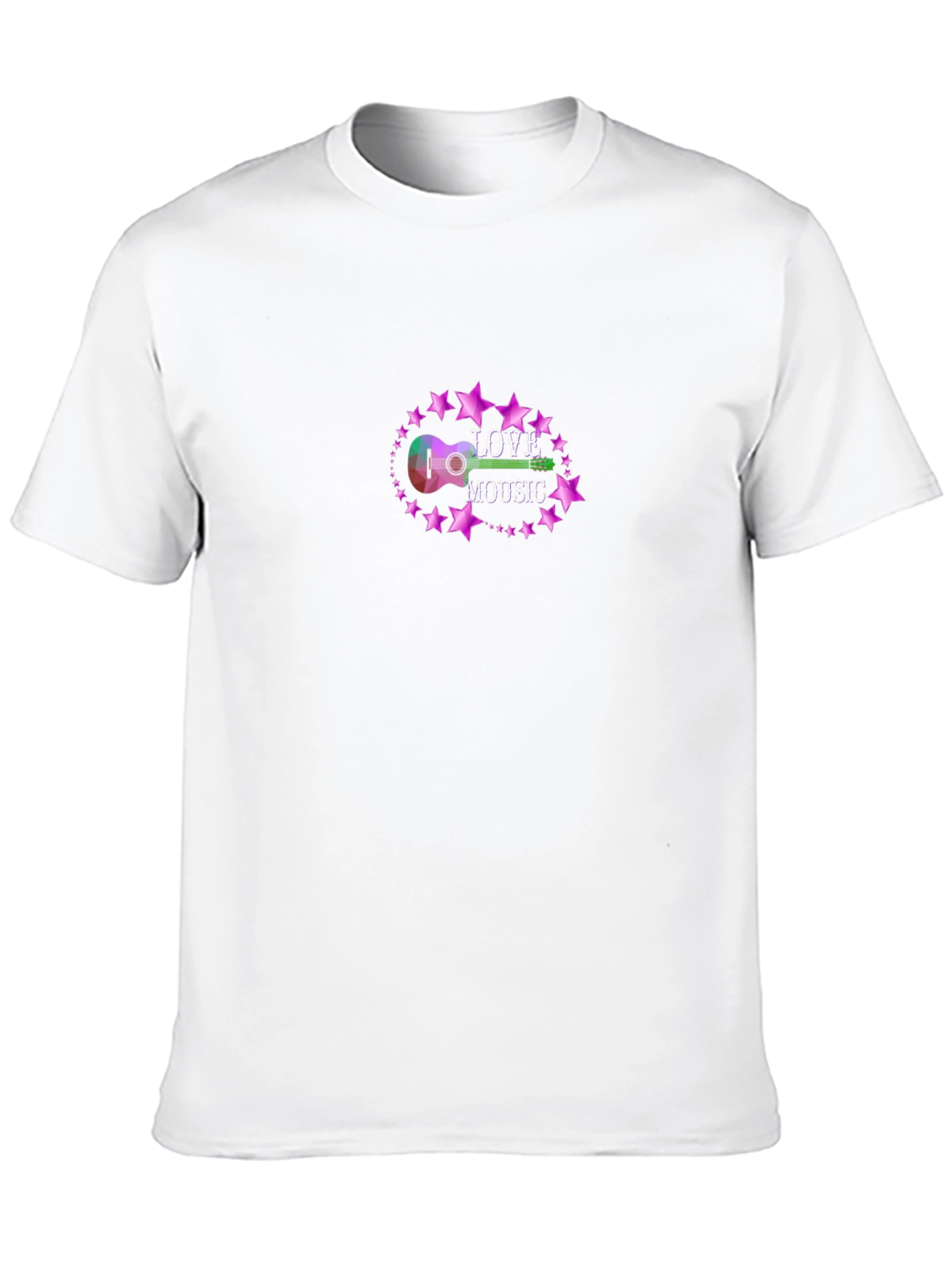 Love Music Guitar Graphic Black T-Shirt