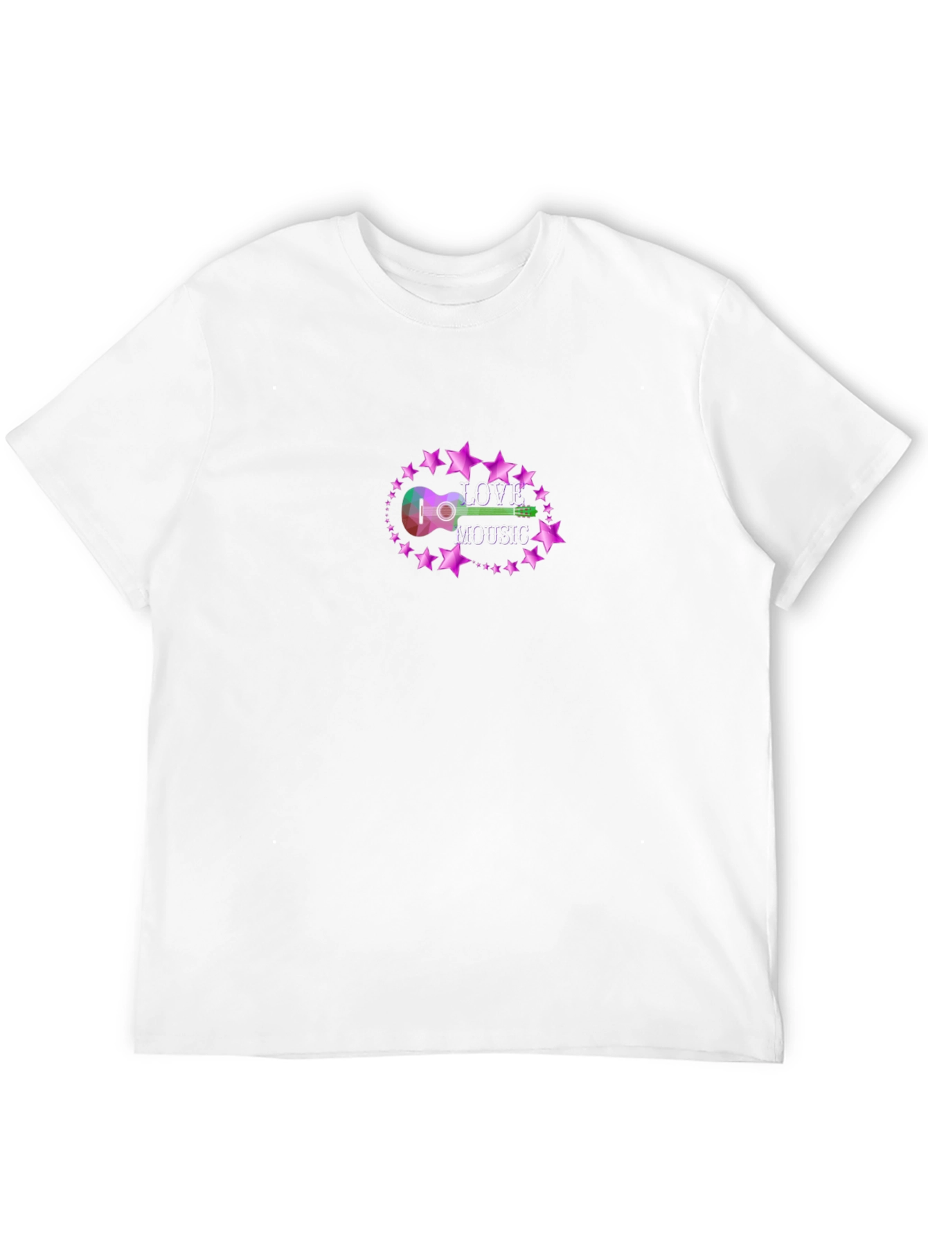 Love Music Guitar Graphic Black T-Shirt