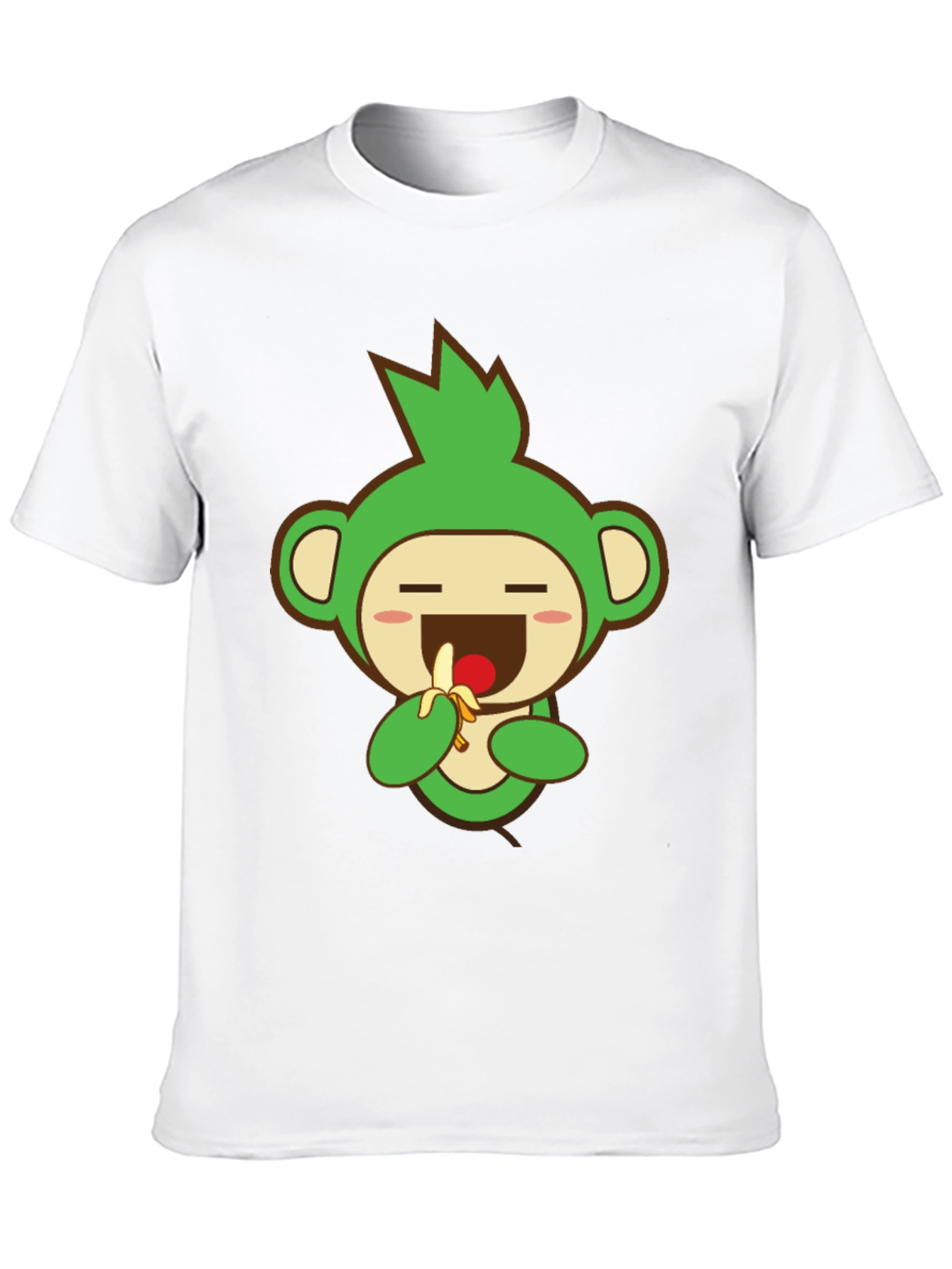 Cute Monkey Graphic Tee - Black Cotton Blend