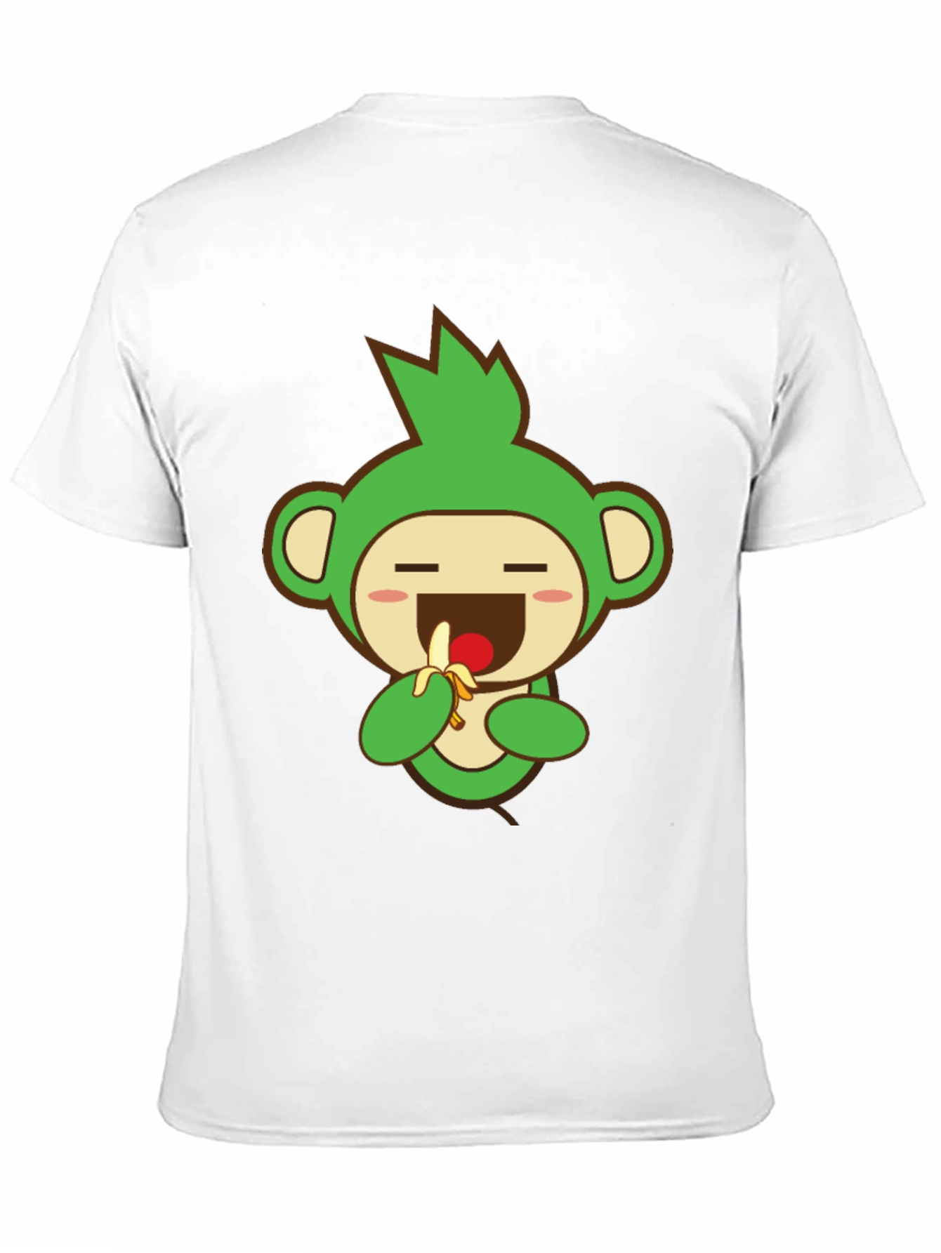 Cute Monkey Graphic Tee - Black Cotton Blend