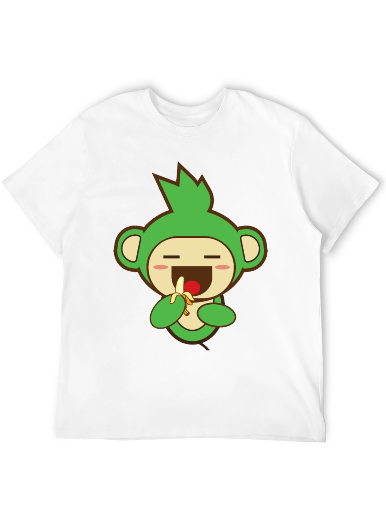 Cute Monkey Graphic Tee - Black Cotton Blend