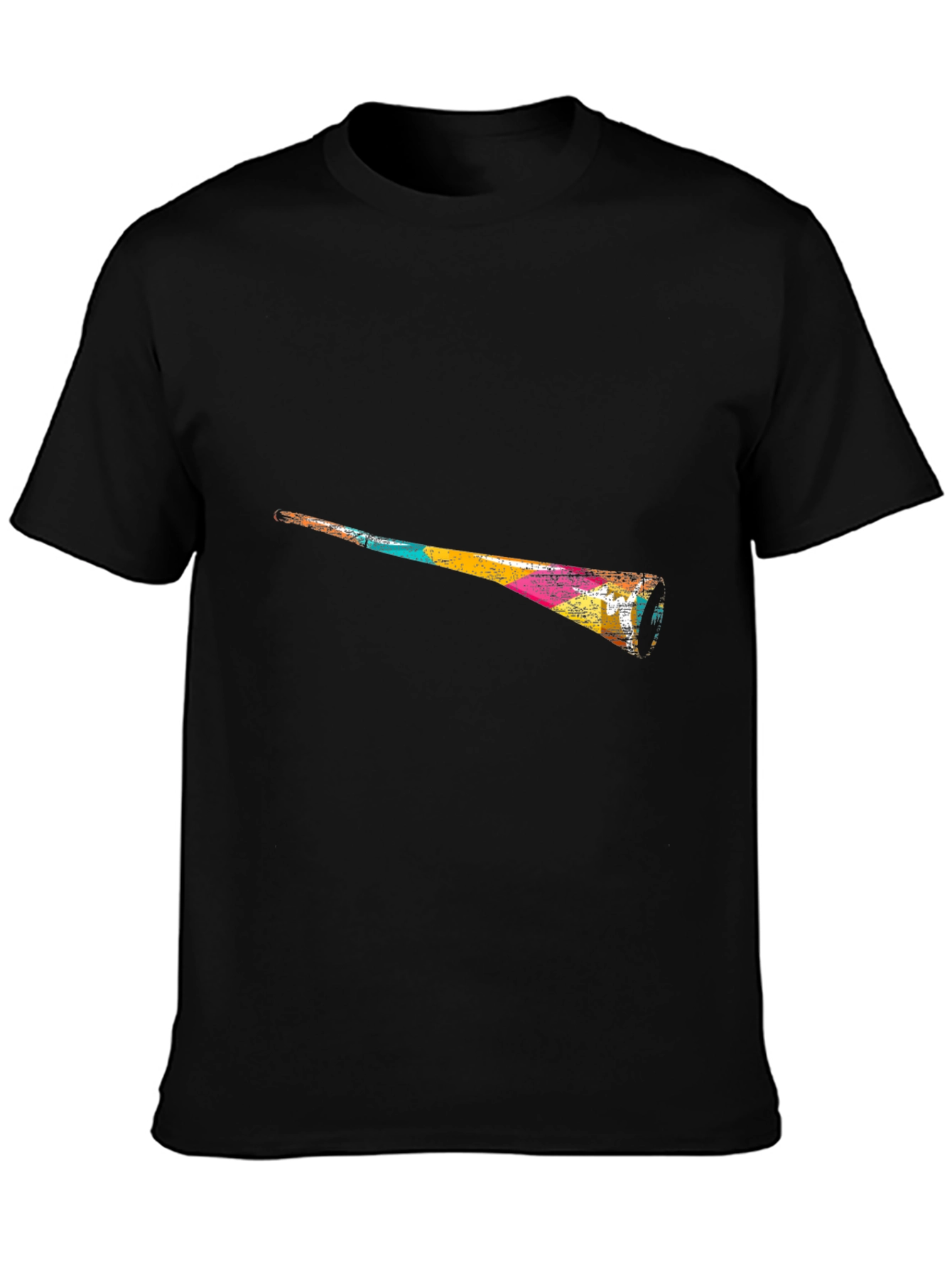 Abstract Vuvuzela Graphic Black T-Shirt
