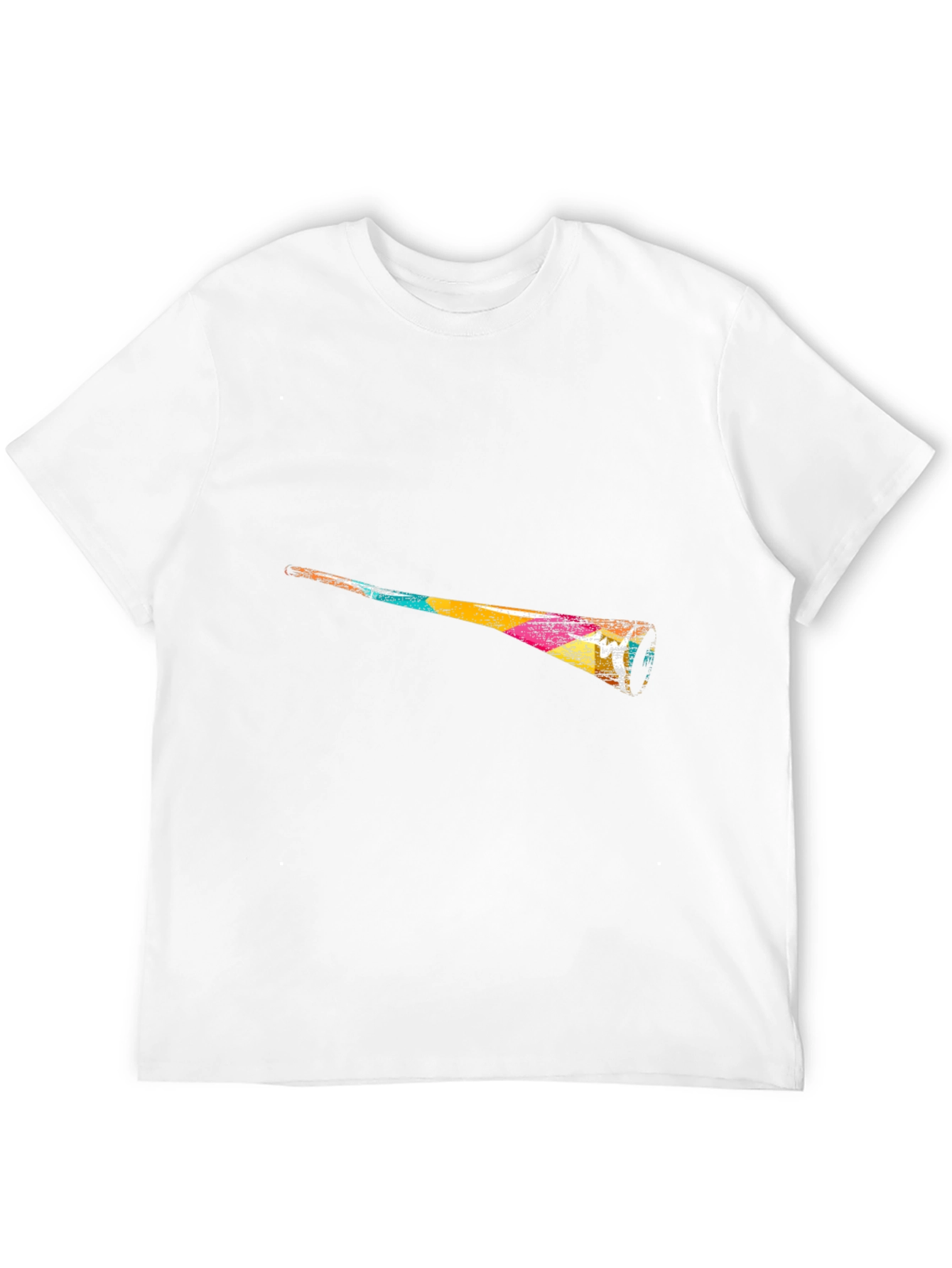 Abstract Vuvuzela Graphic Black T-Shirt