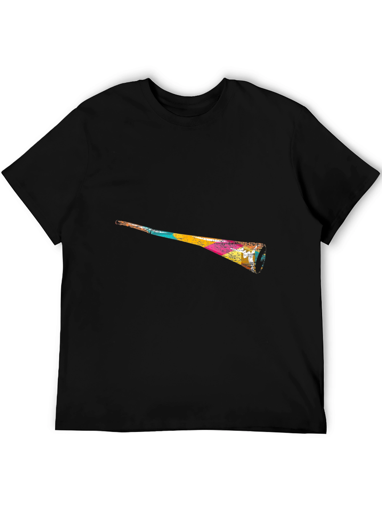 Abstract Vuvuzela Graphic Black T-Shirt