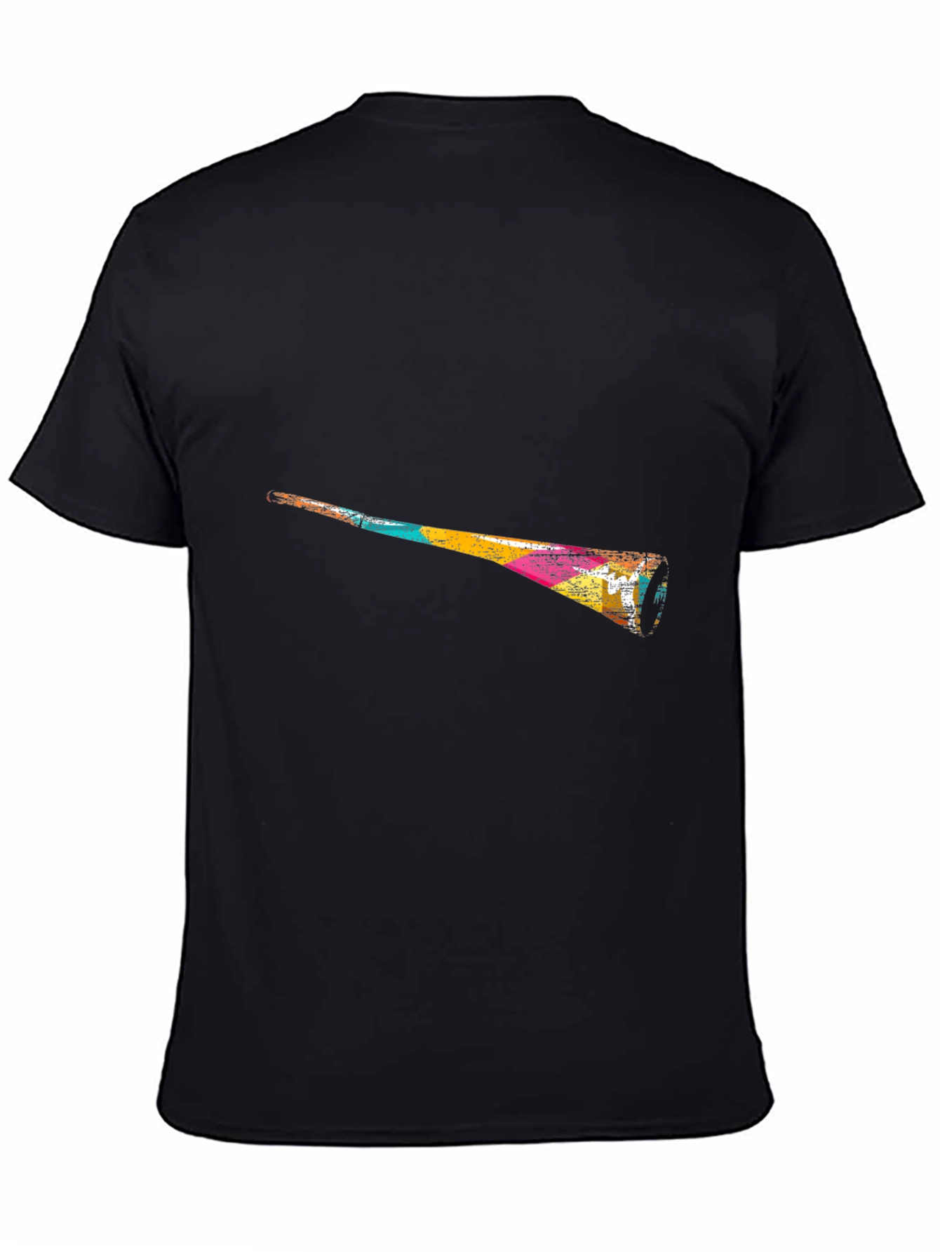Abstract Vuvuzela Graphic Black T-Shirt