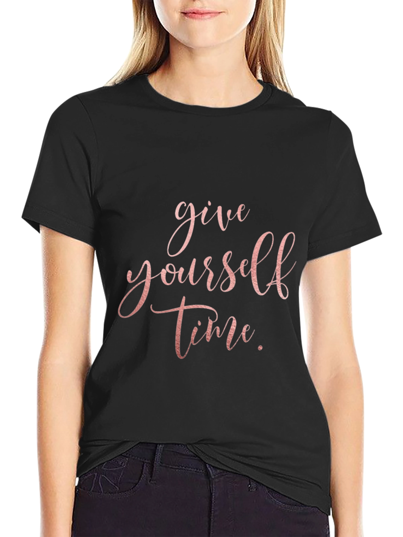 Give Yourself Time Black Graphic Tee