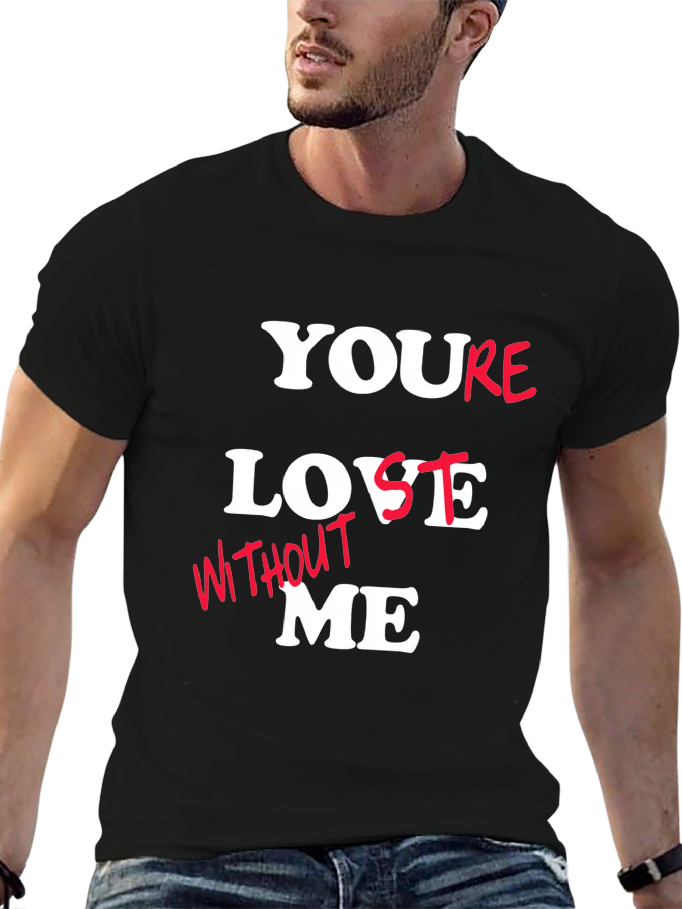 Youre Lost Without Me Graphic Tee - Black