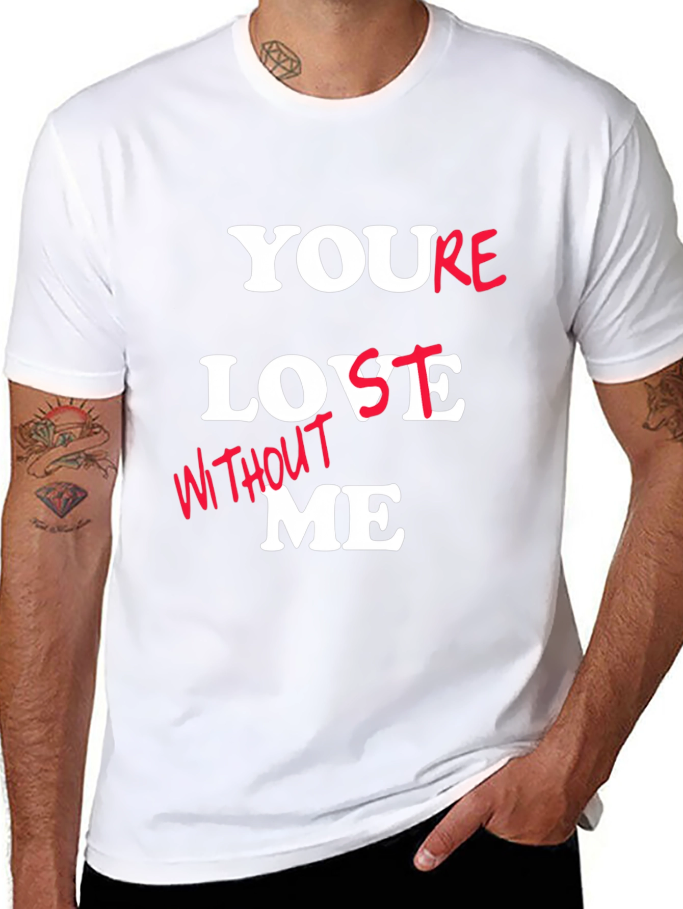 Youre Lost Without Me Graphic Tee - Black