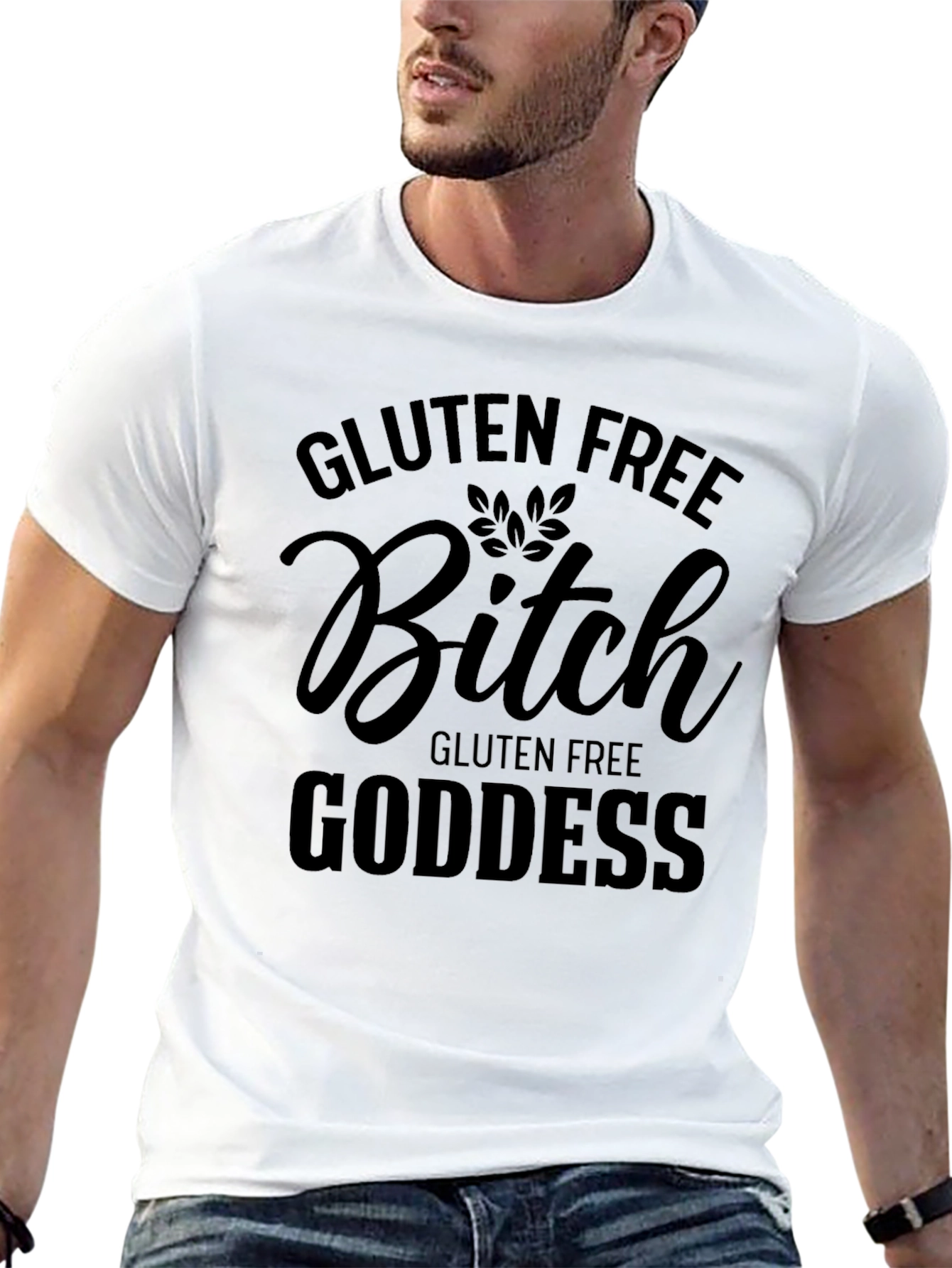 Gluten Free Bitch Goddess Graphic Tee - Black