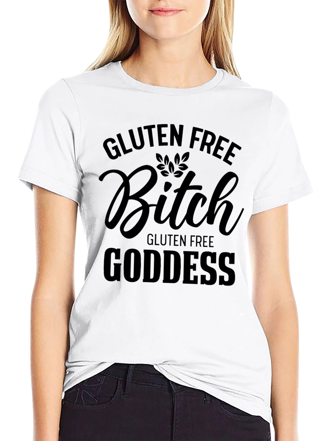 Gluten Free Bitch Goddess Graphic Tee - Black