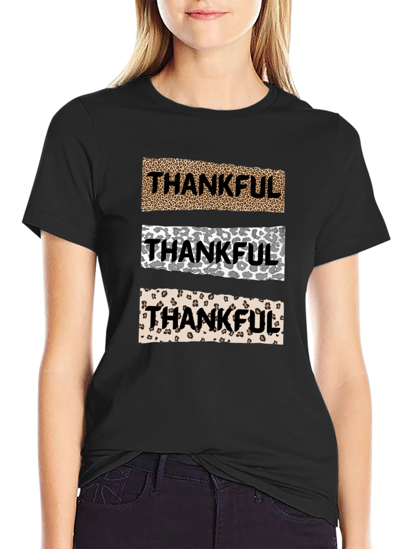 Thankful Leopard Print T-Shirt