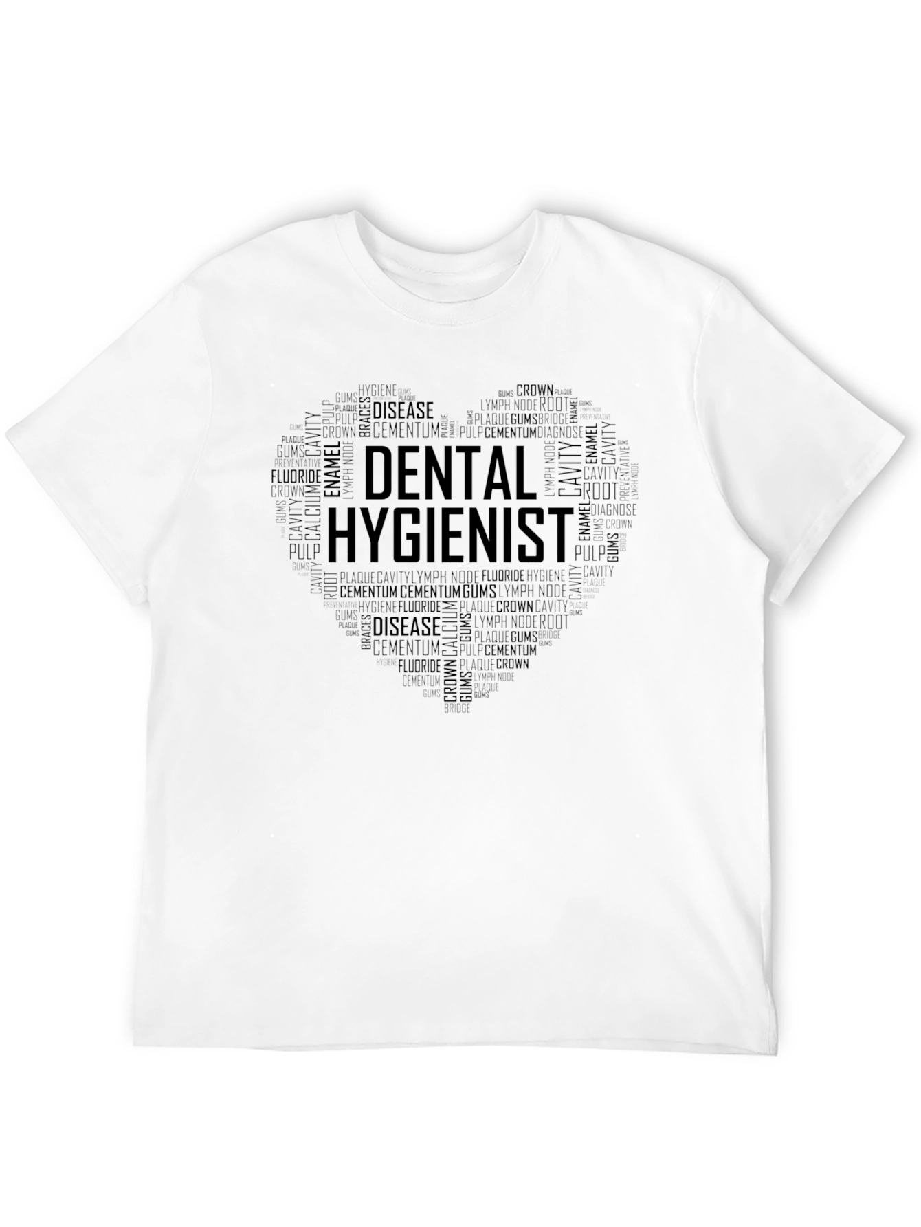 Dental Hygienist Word Art Heart Graphic Tee