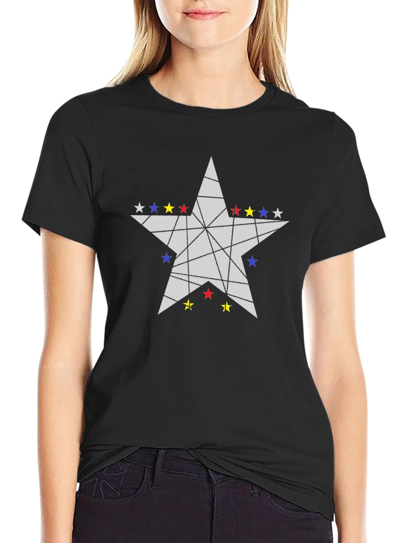 Star Graphic Mens Black T-Shirt