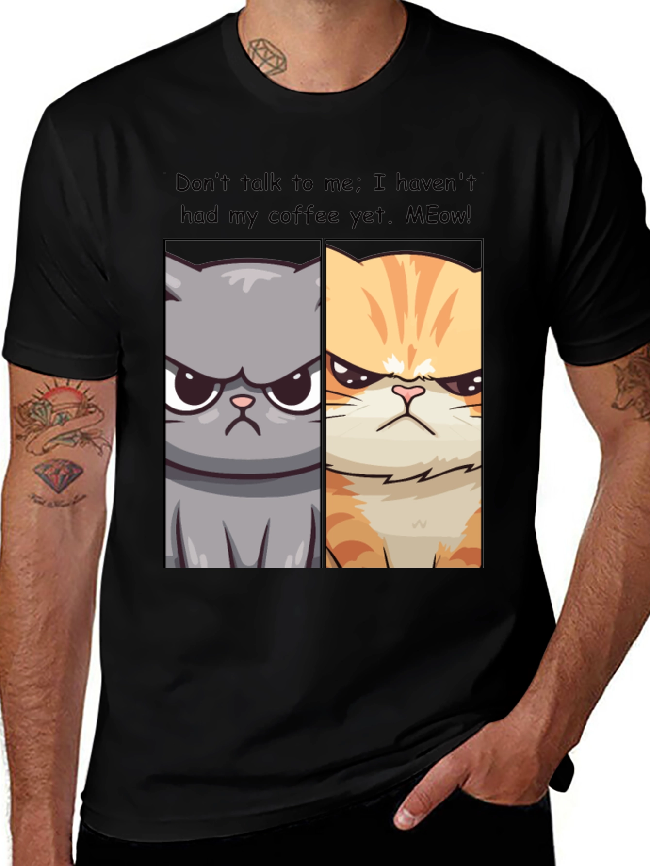 Grumpy Cats Coffee Humor T-Shirt