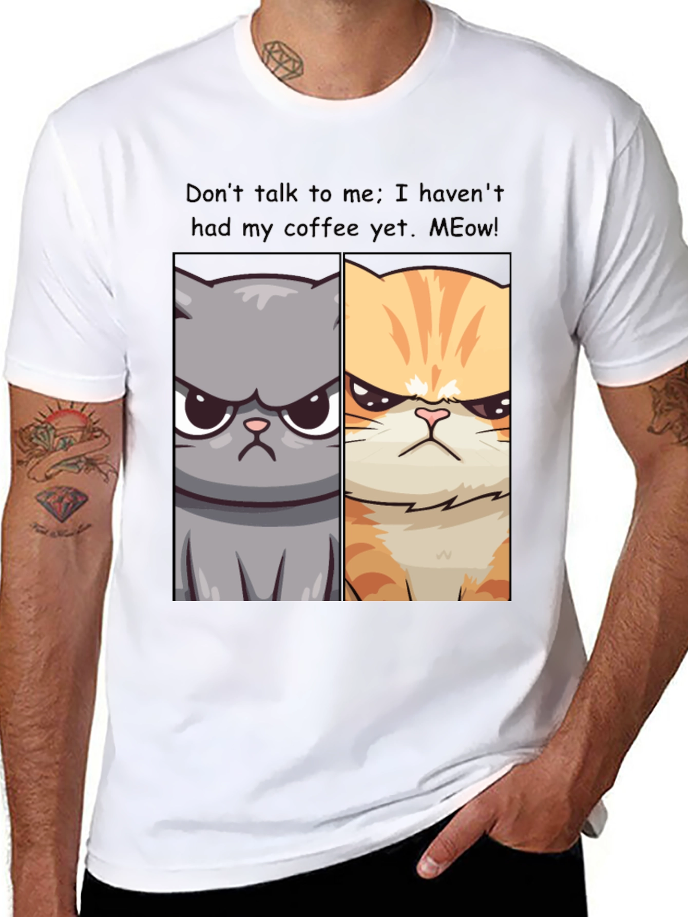 Grumpy Cats Coffee Humor T-Shirt