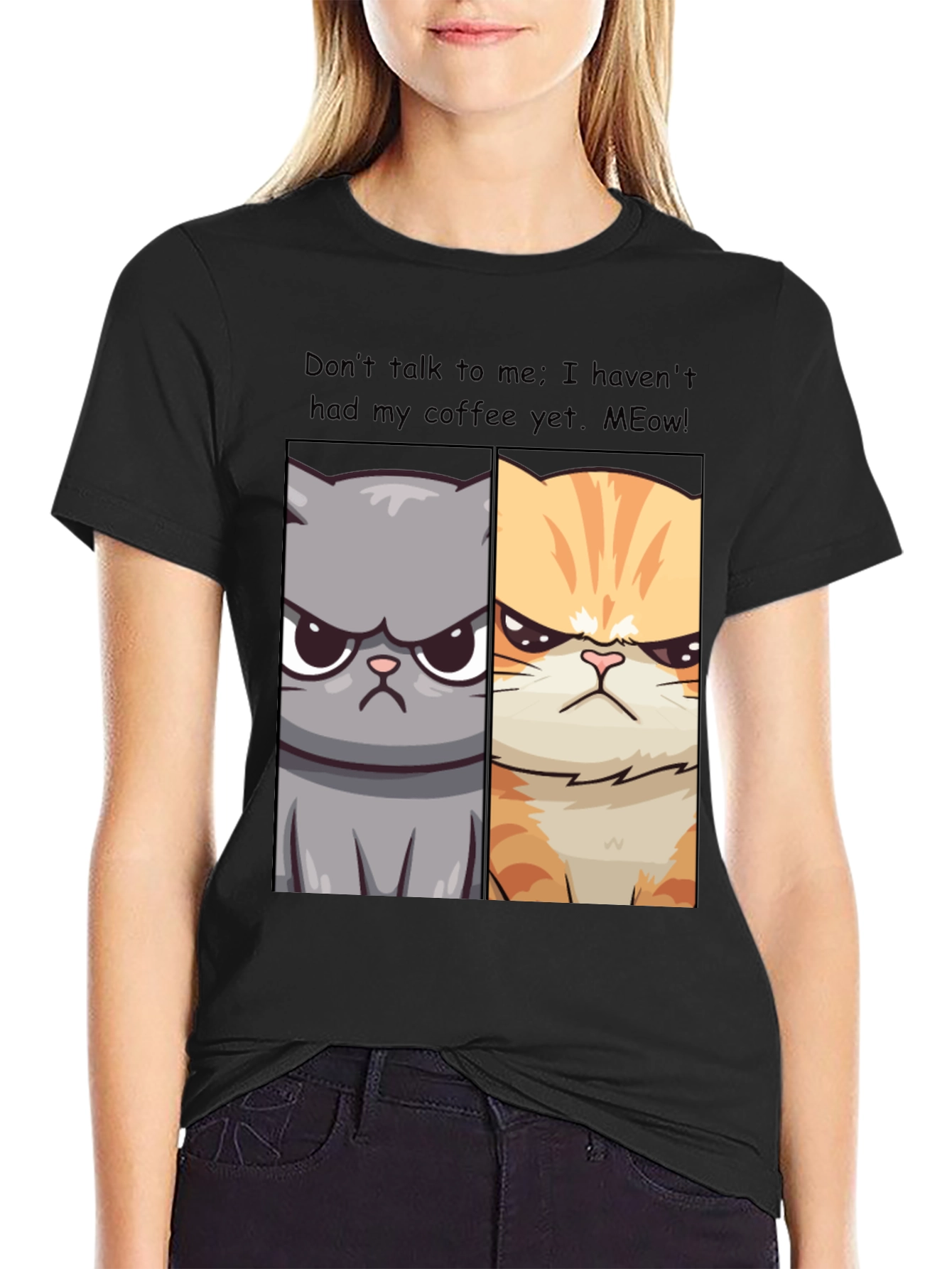Grumpy Cats Coffee Humor T-Shirt