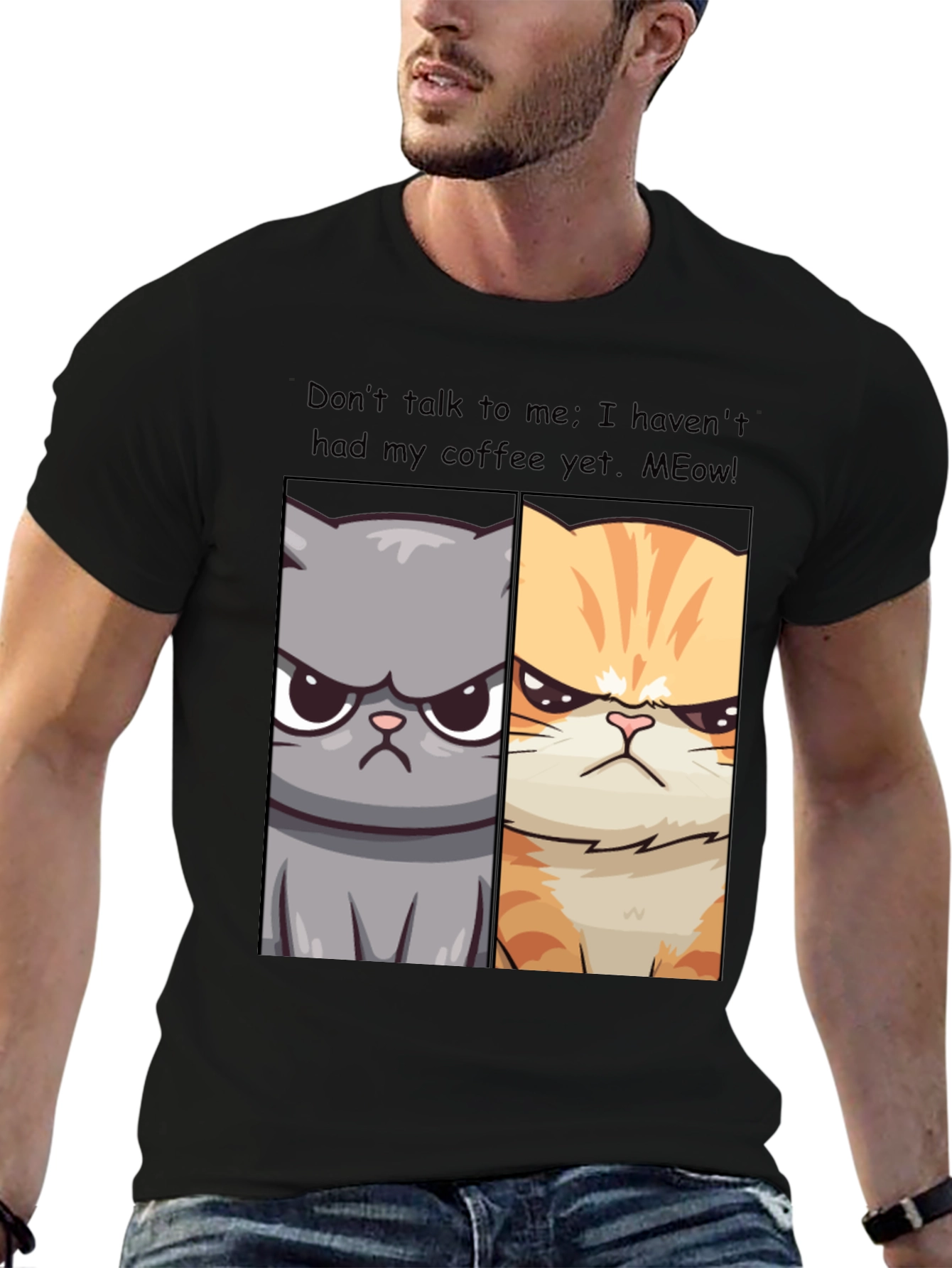 Grumpy Cats Coffee Humor T-Shirt