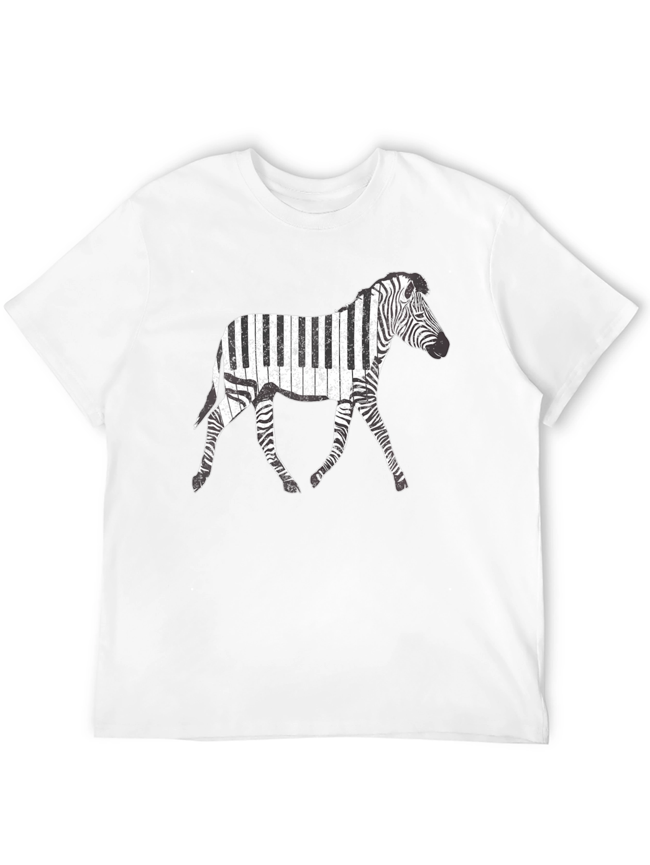 Zebra Piano Keys Graphic T-Shirt