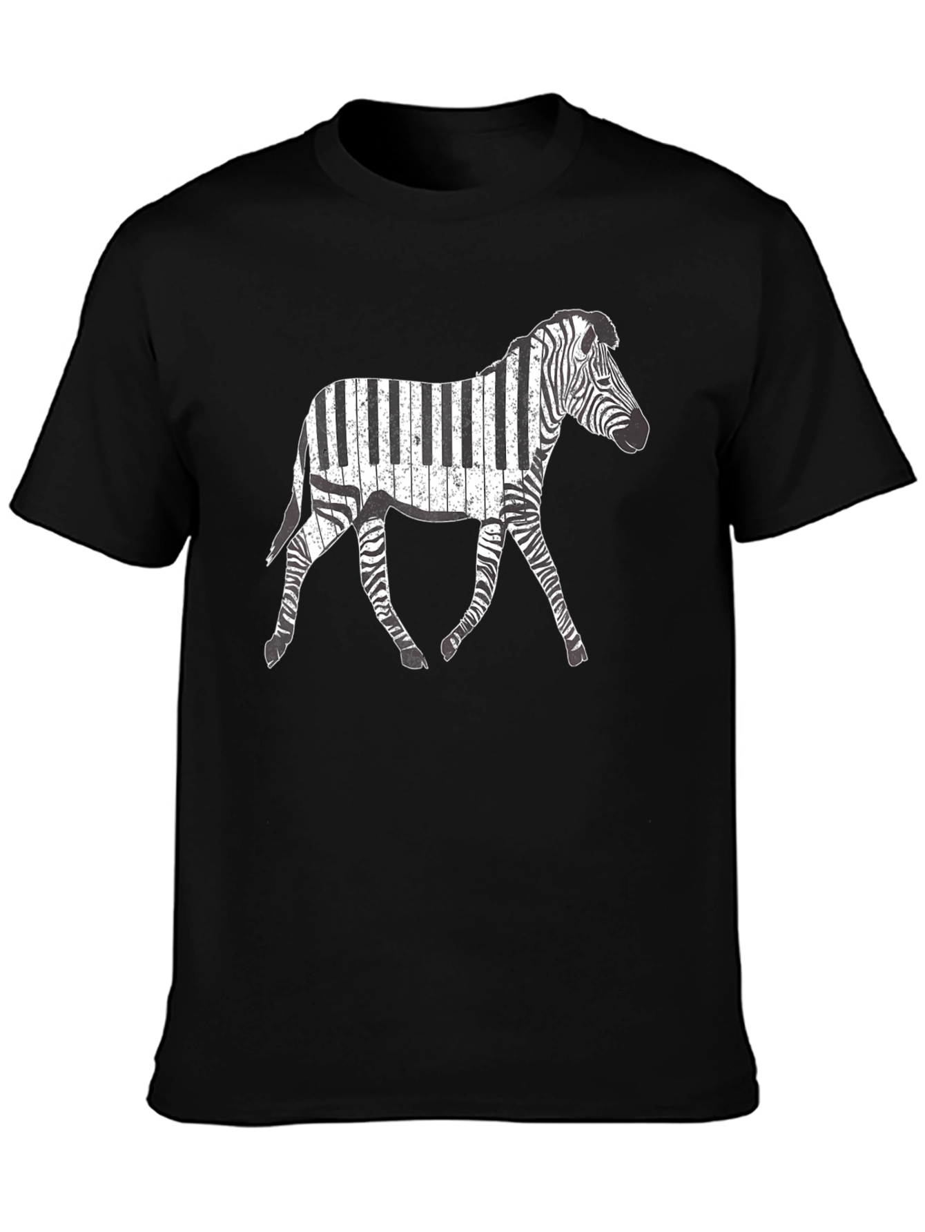 Zebra Piano Keys Graphic T-Shirt