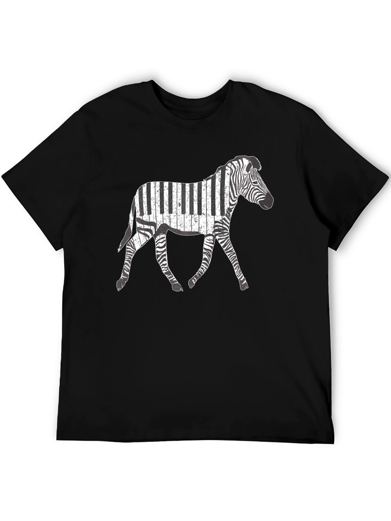 Zebra Piano Keys Graphic T-Shirt