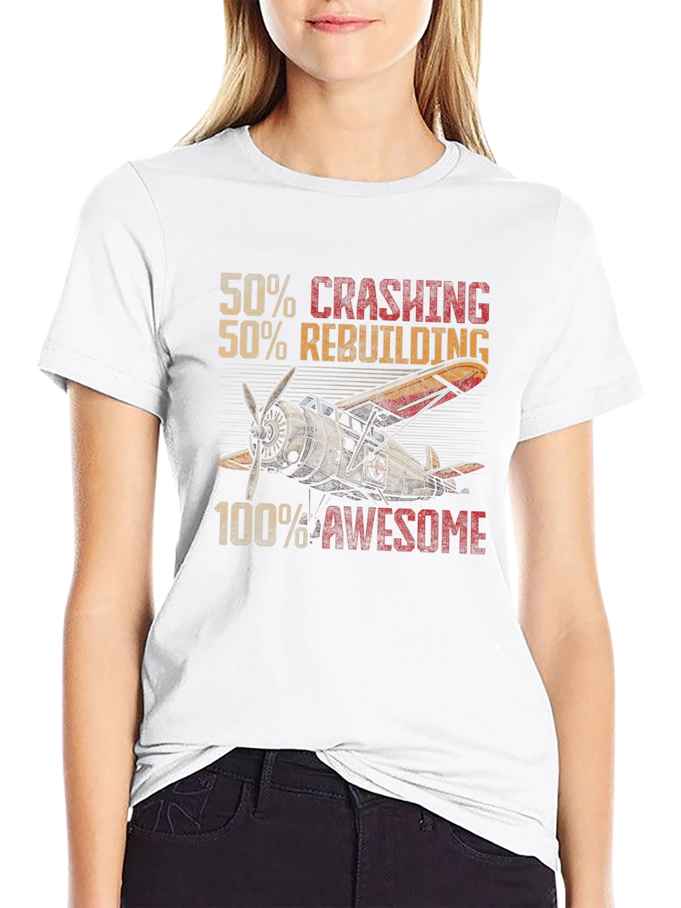 Crashing Rebuilding Awesome Airplane T-Shirt