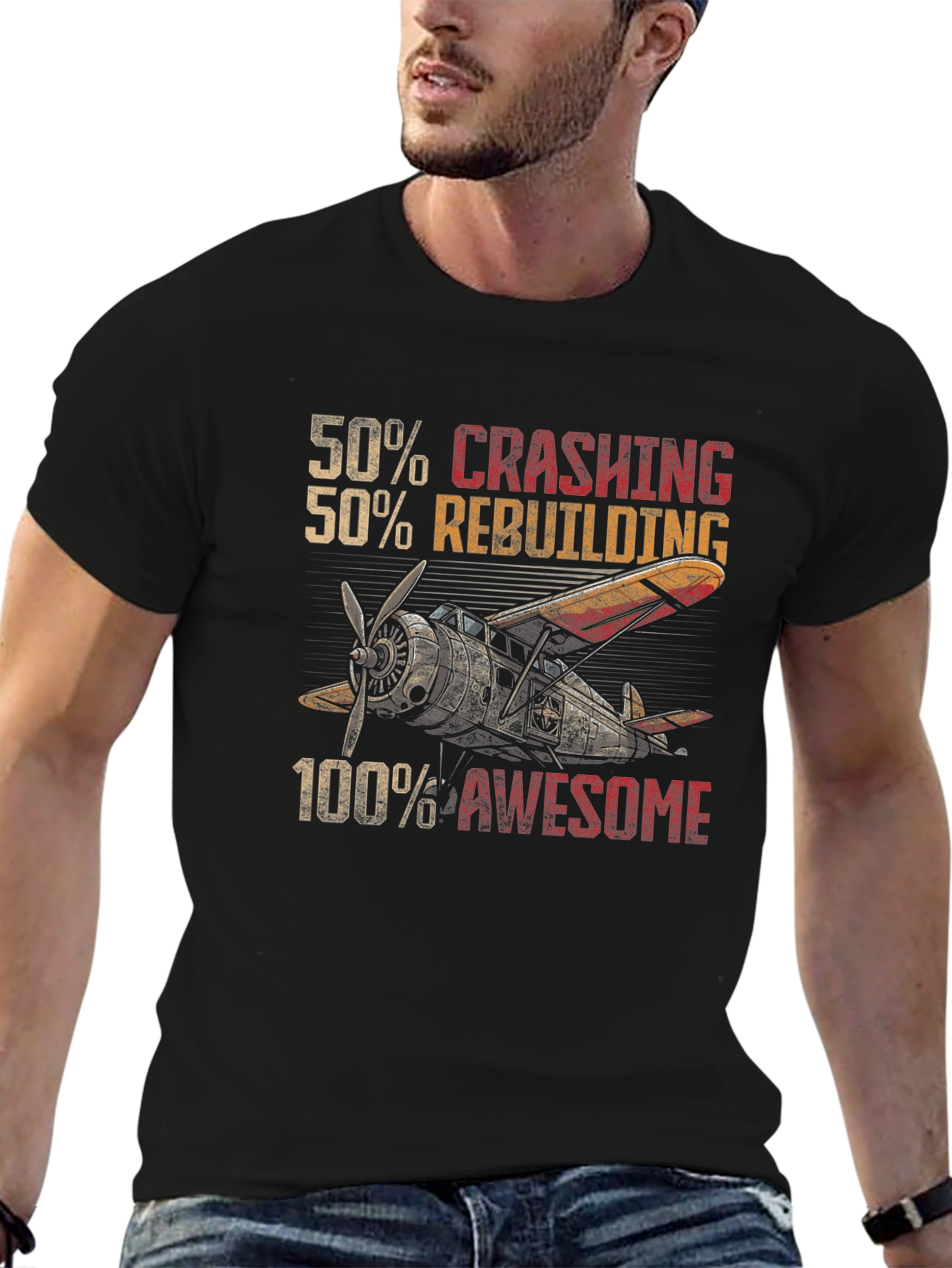Crashing Rebuilding Awesome Airplane T-Shirt