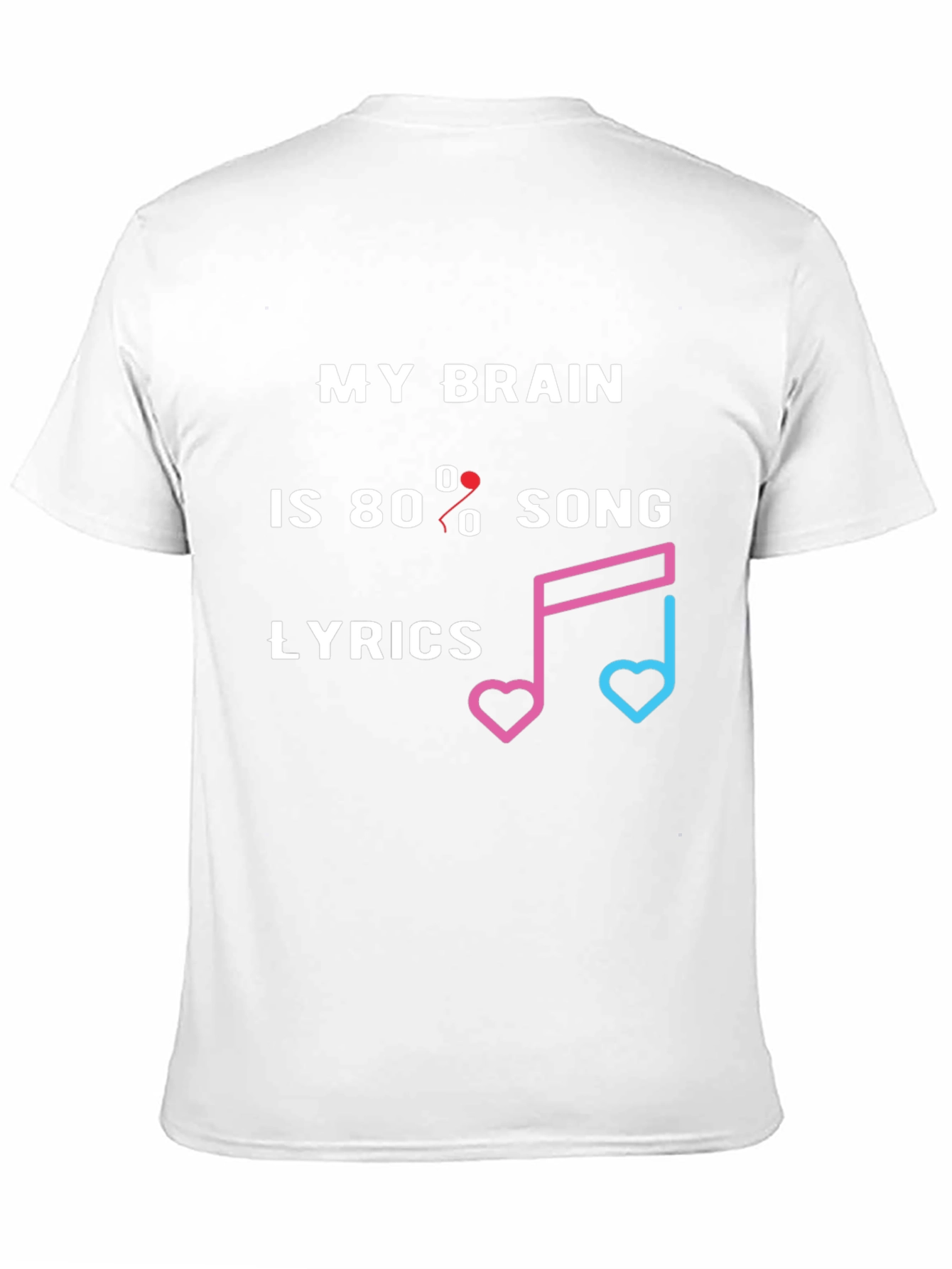 Song Lyrics Brain Graphic Tee - Novelty Music T-Shirt