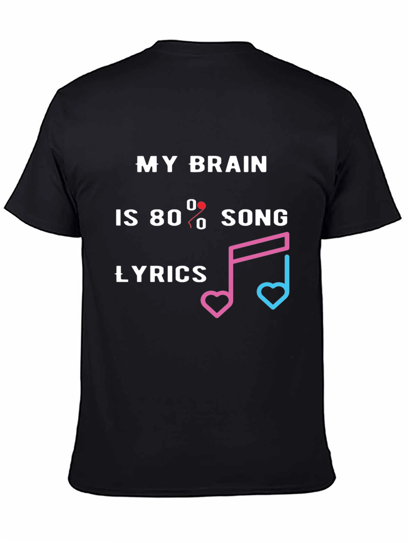 Song Lyrics Brain Graphic Tee - Novelty Music T-Shirt