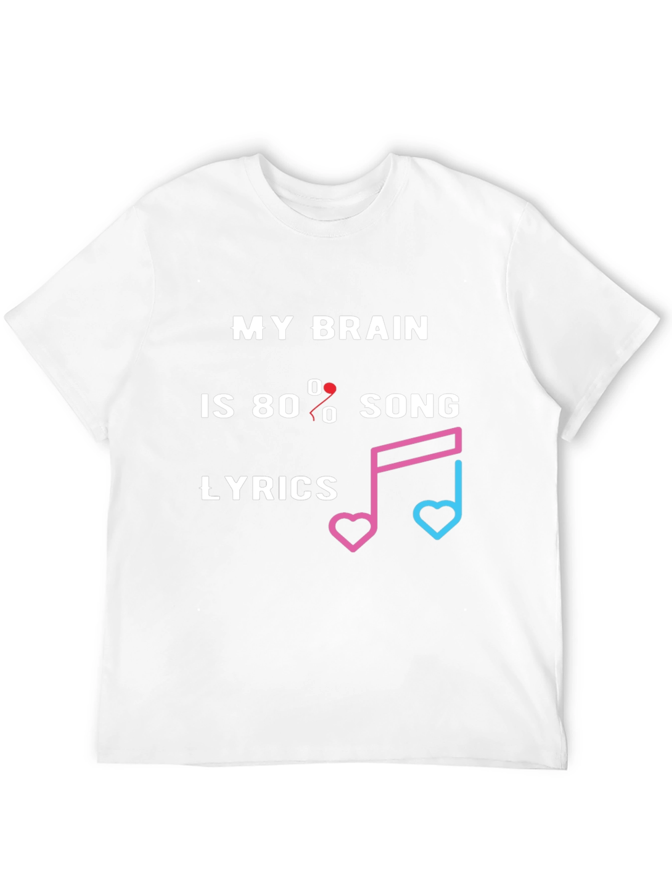 Song Lyrics Brain Graphic Tee - Novelty Music T-Shirt