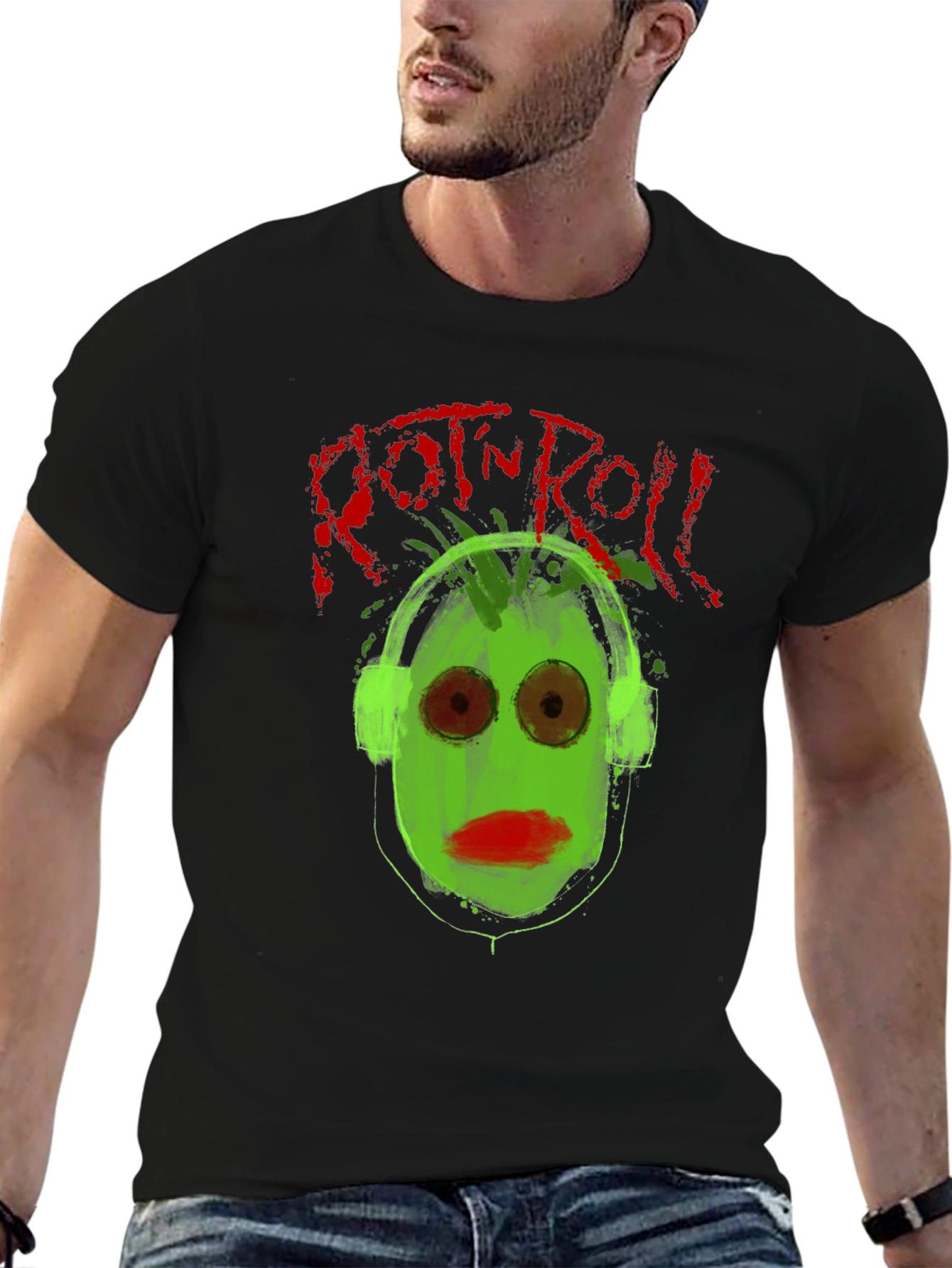 Rock n Roll Graphic Tee - Green Face