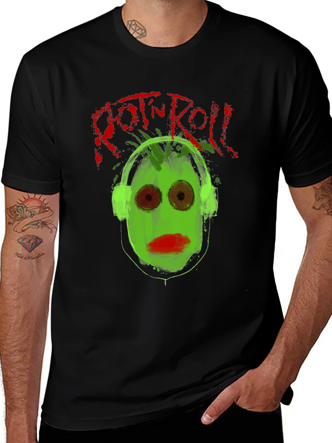 Rock n Roll Graphic Tee - Green Face