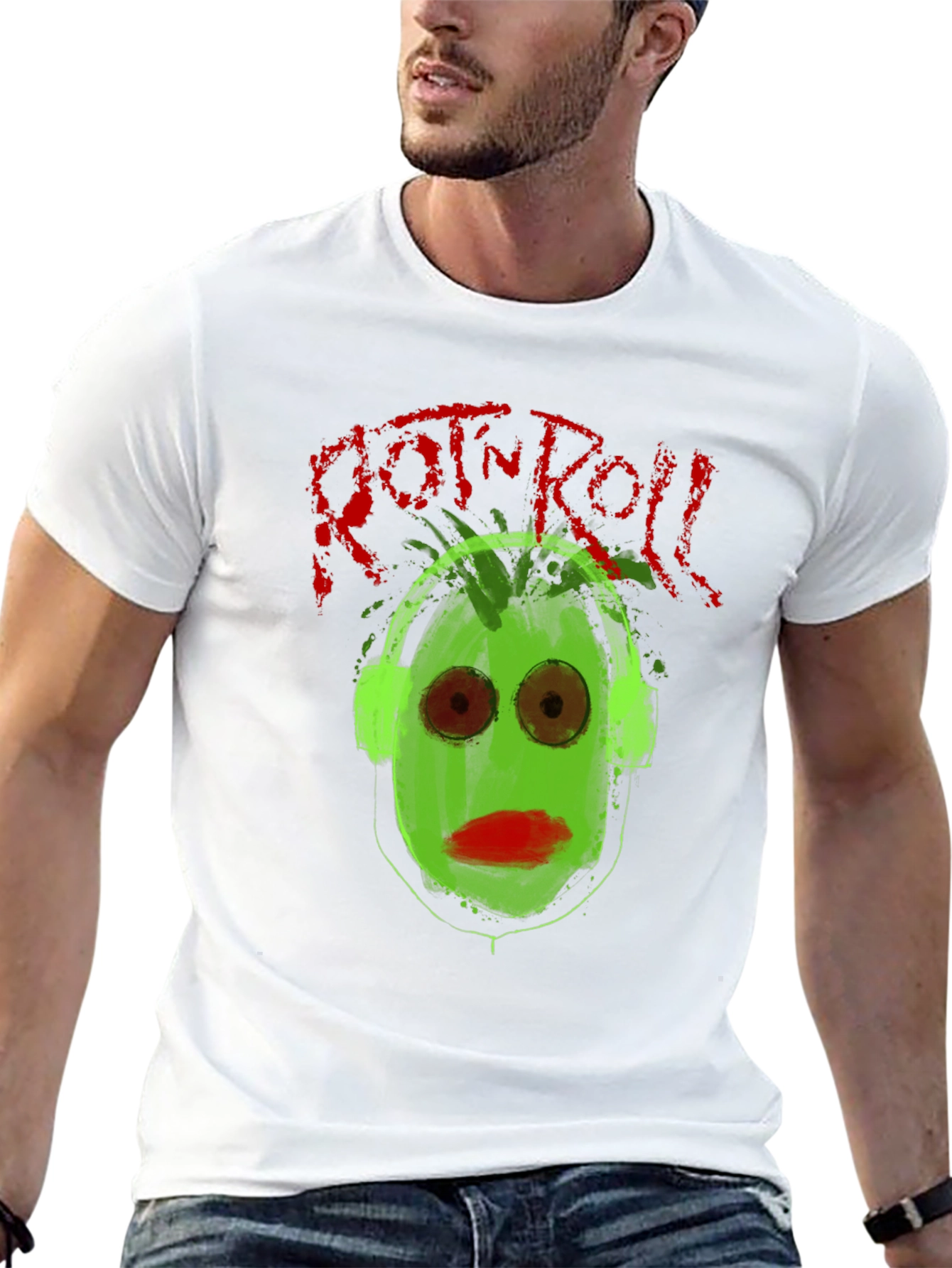 Rock n Roll Graphic Tee - Green Face