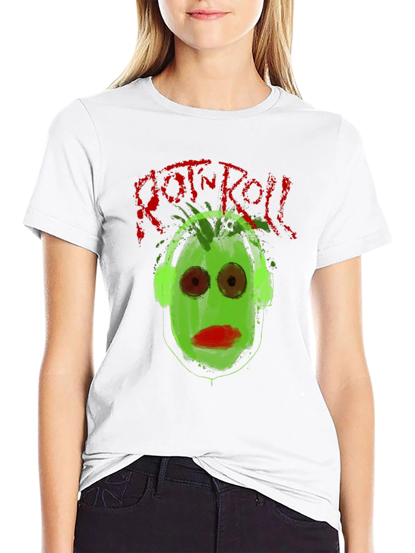 Rock n Roll Graphic Tee - Green Face