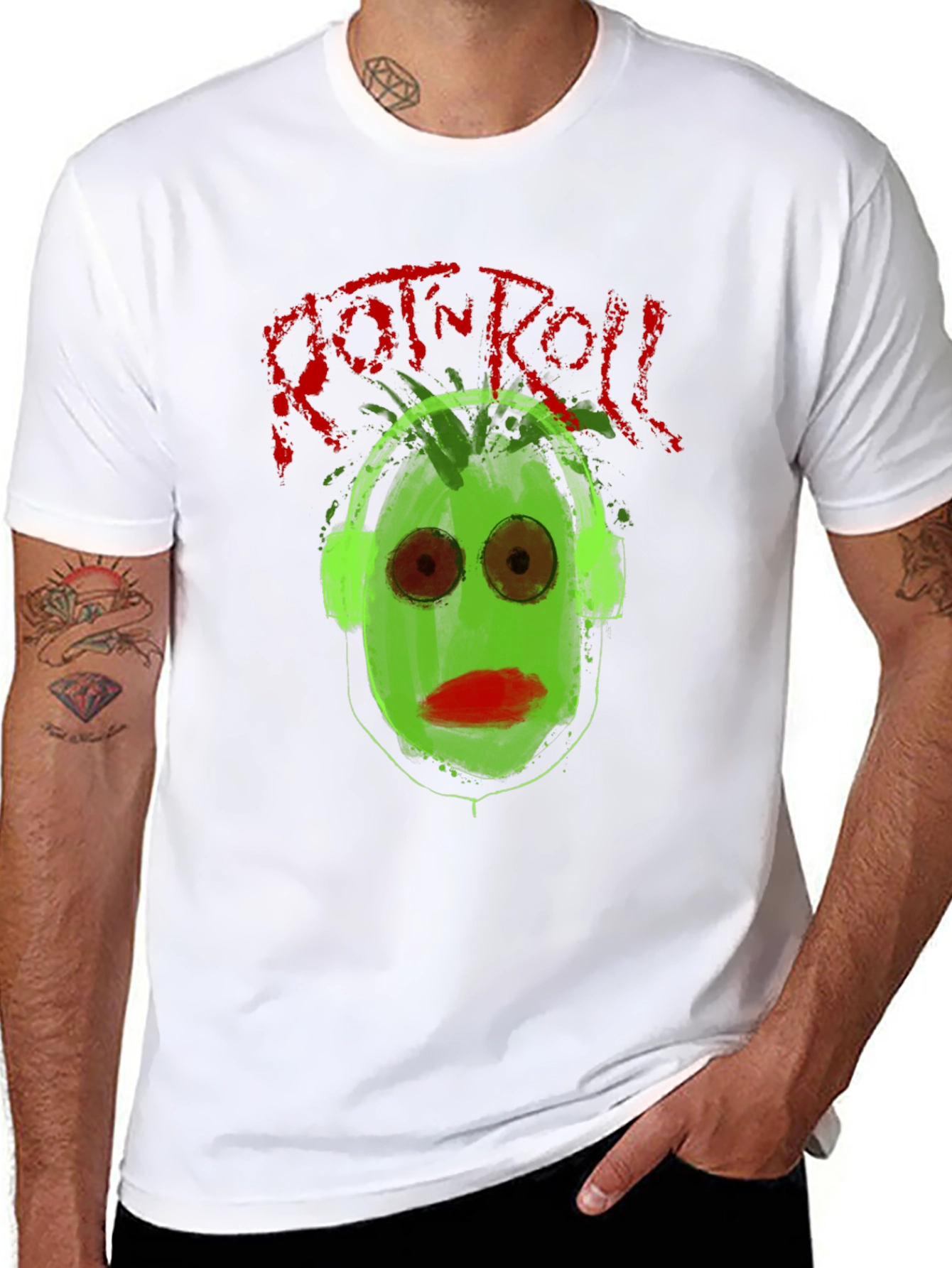 Rock n Roll Graphic Tee - Green Face