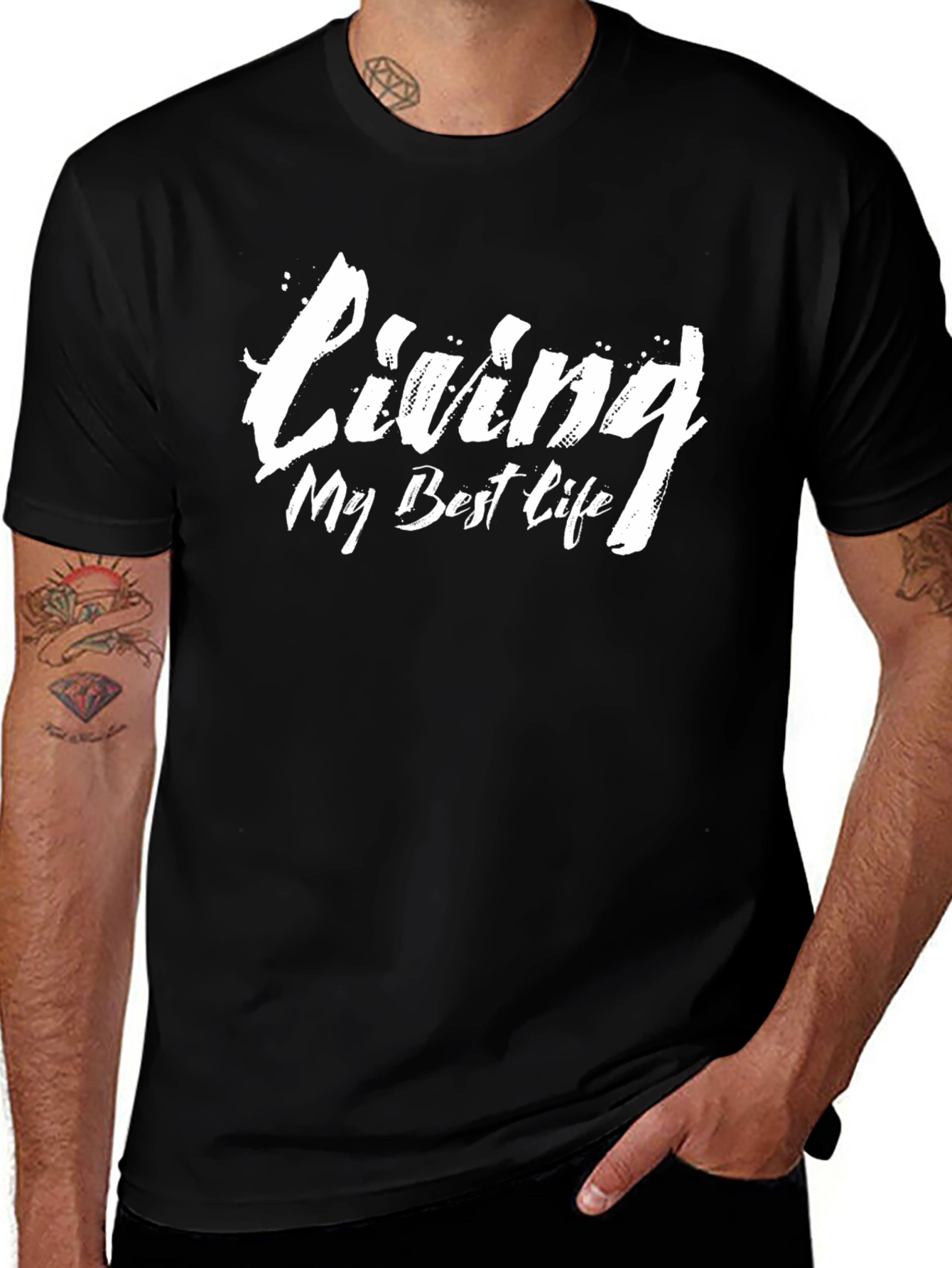 Living My Best Life Black Graphic Tee