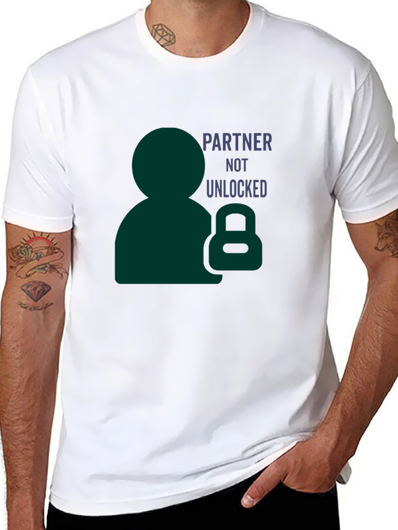 Partner Not Unlocked Funny Graphic T-Shirt
