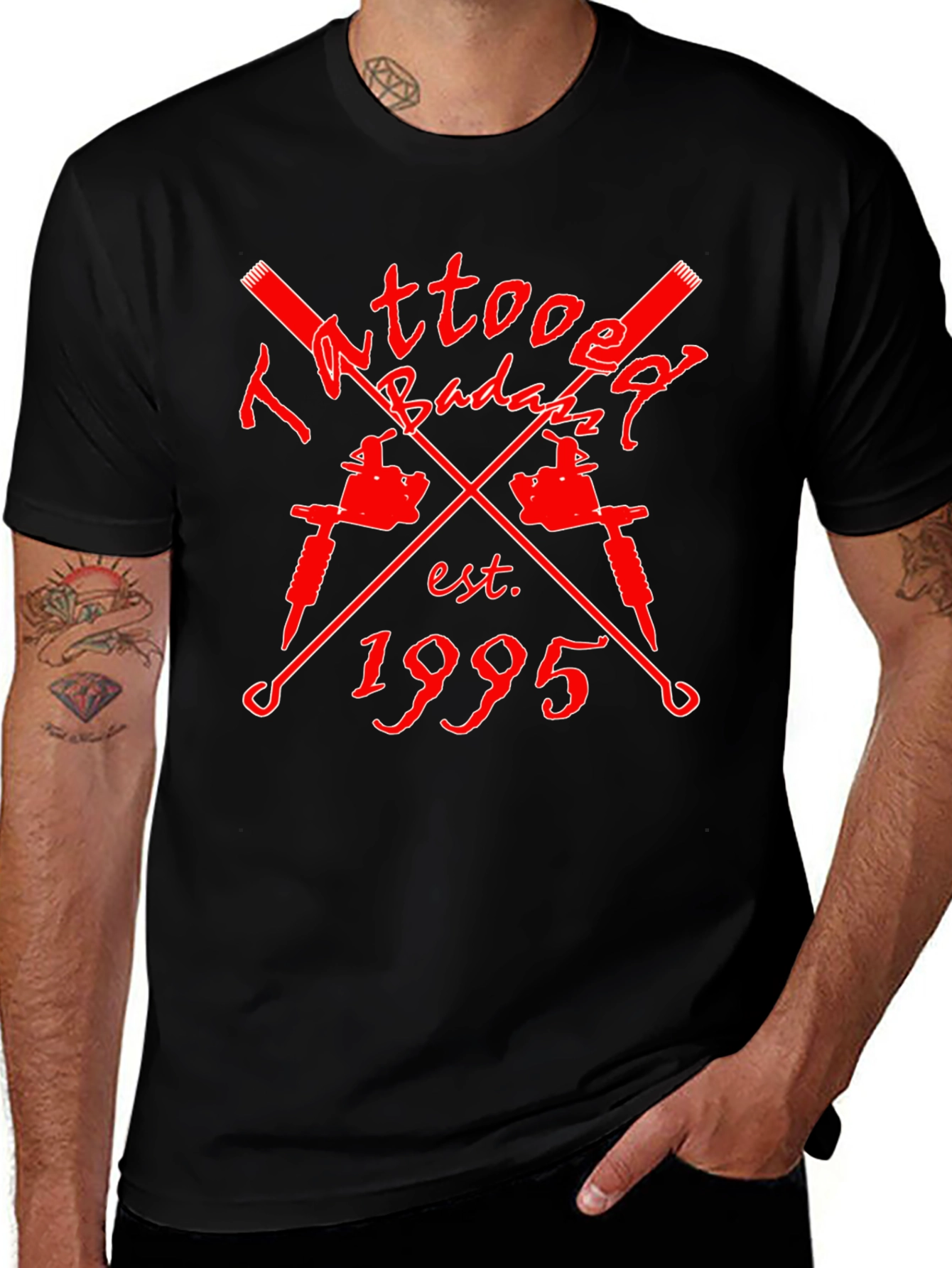 Tattoo Badazz Est. 1995 Black Graphic T-Shirt