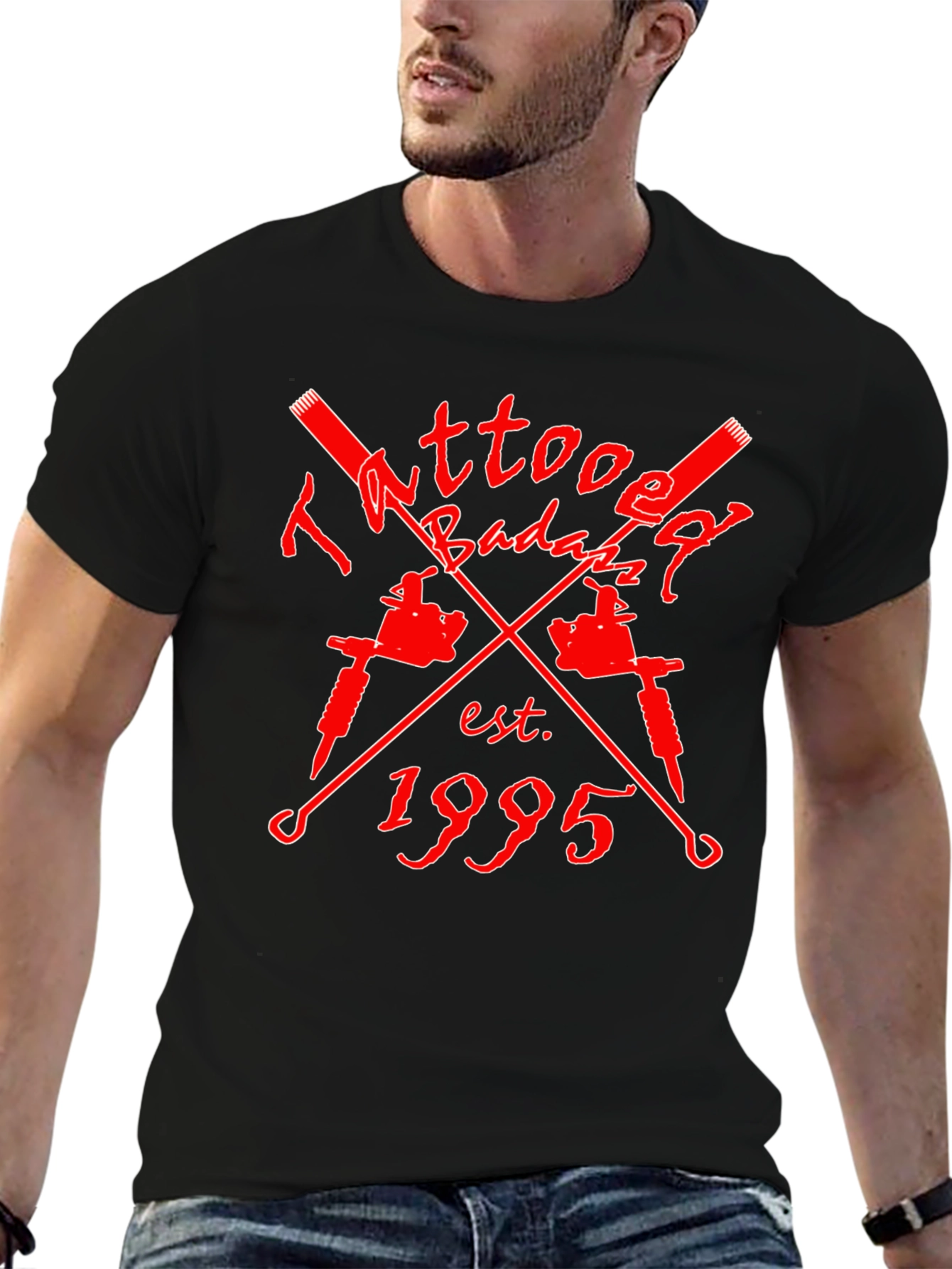 Tattoo Badazz Est. 1995 Black Graphic T-Shirt